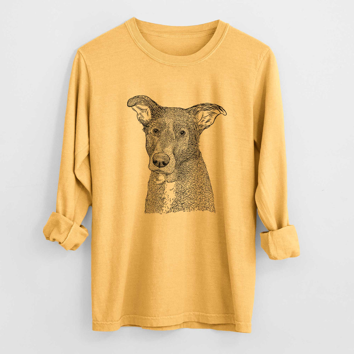 Bare Wilbur the Shepherd Mix - Heavyweight 100% Cotton Long Sleeve