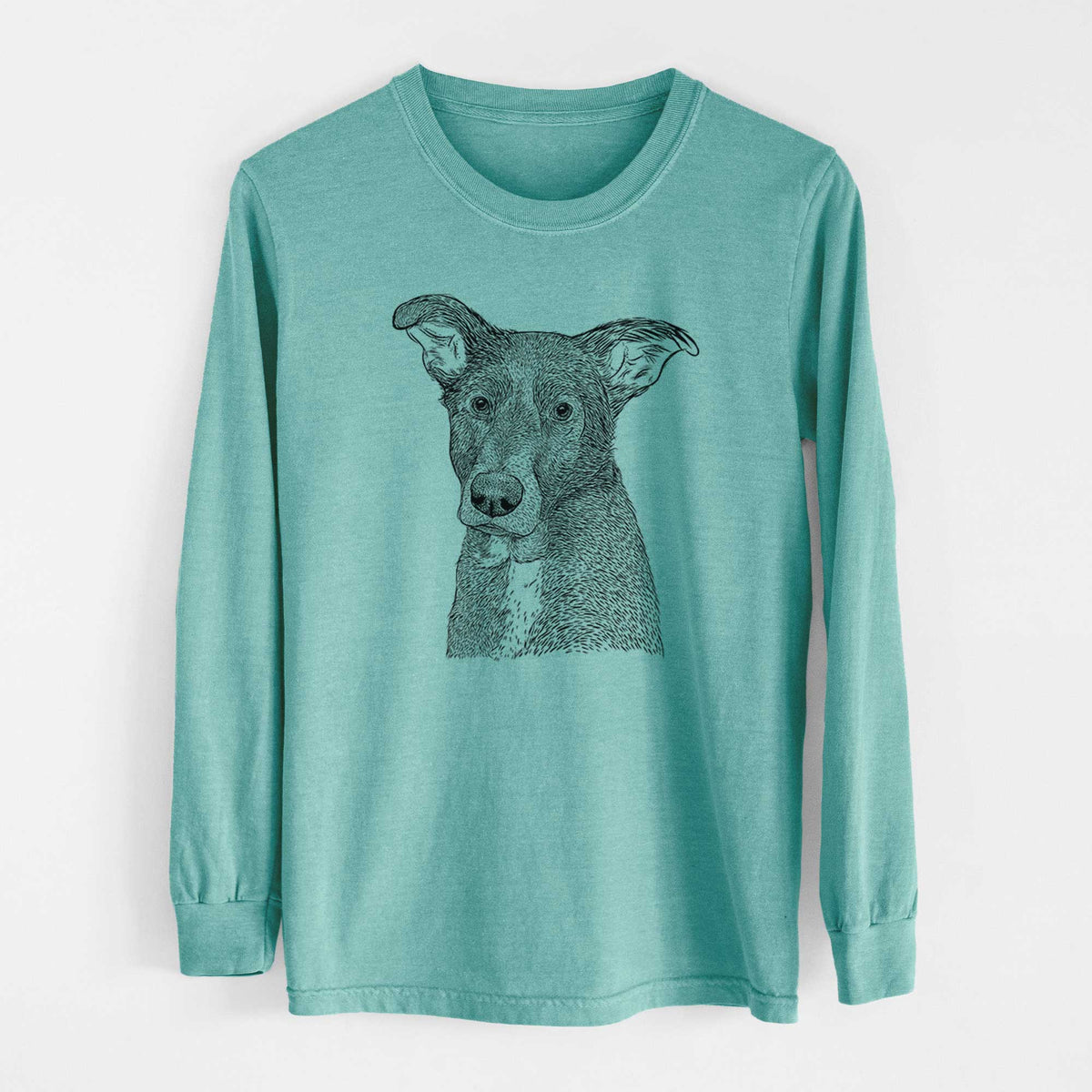 Bare Wilbur the Shepherd Mix - Heavyweight 100% Cotton Long Sleeve