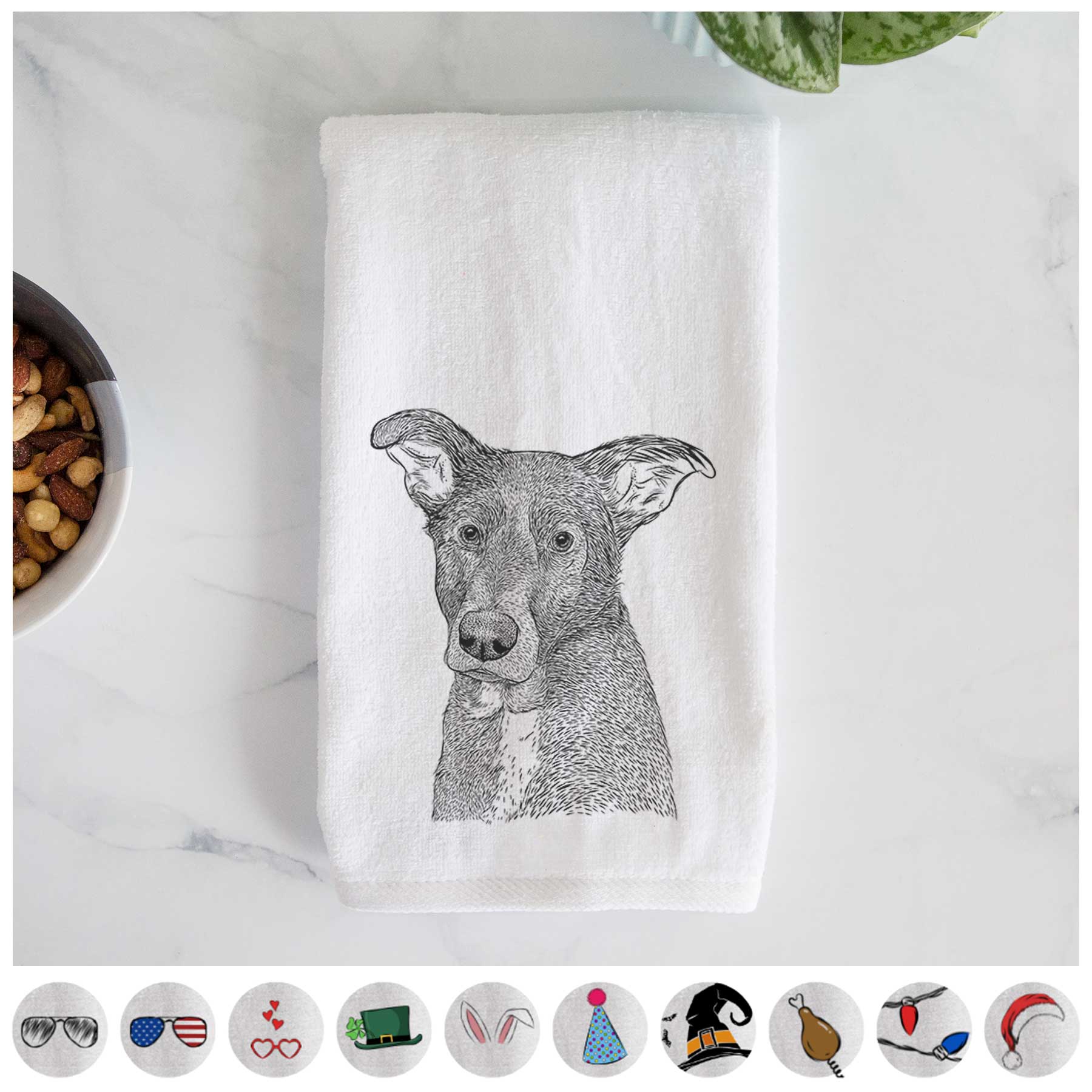 Wilbur the Shepherd Mix Decorative Hand Towel