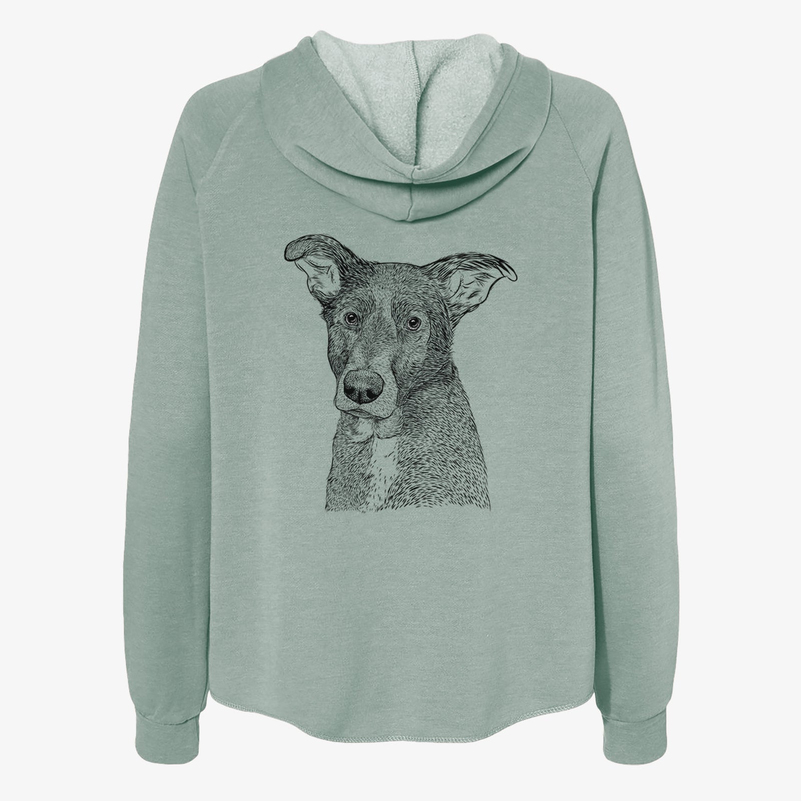 Wilbur the Shepherd Mix - Women's Cali Wave Zip-Up Sweatshirt