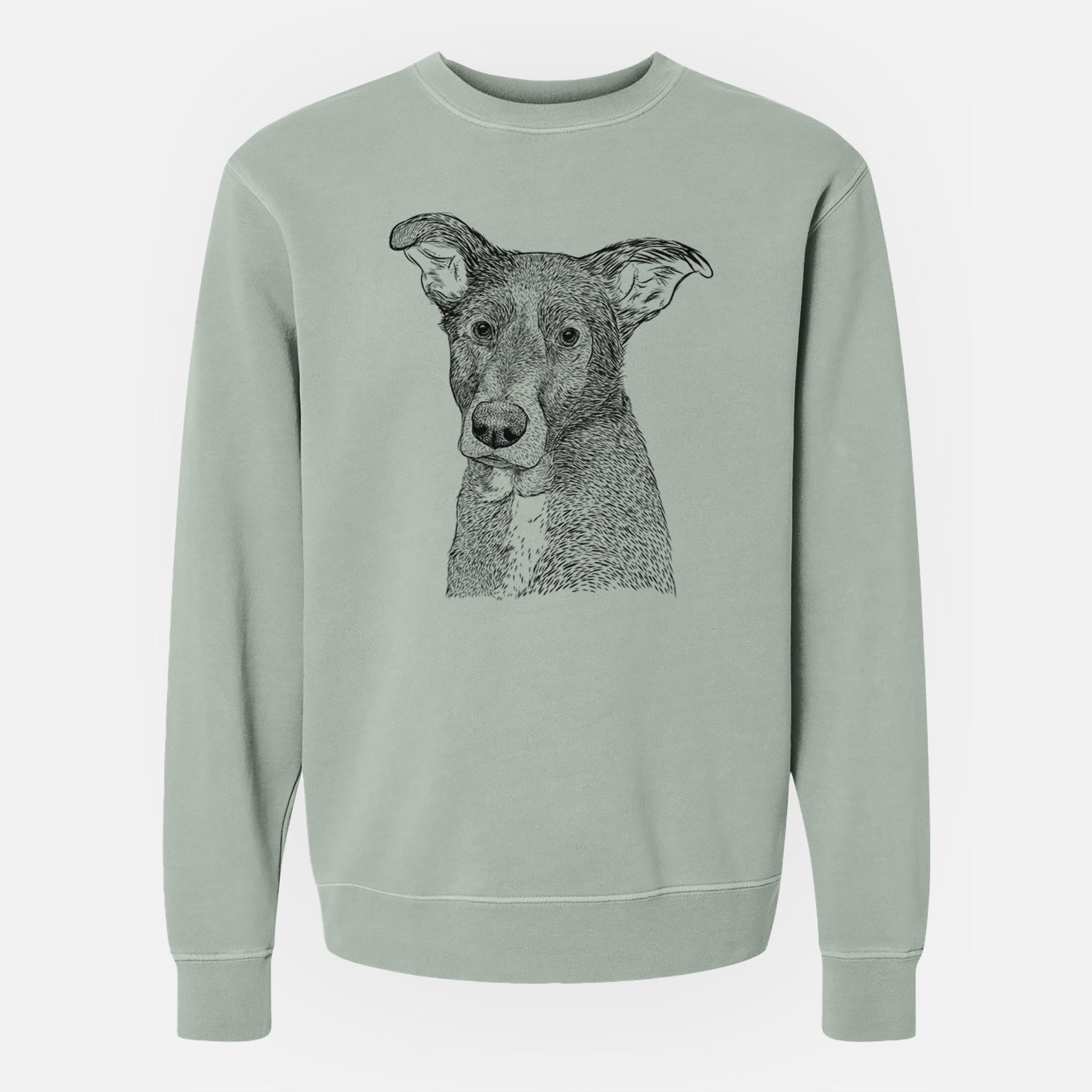 Bare Wilbur the Shepherd Mix - Unisex Pigment Dyed Crew Sweatshirt