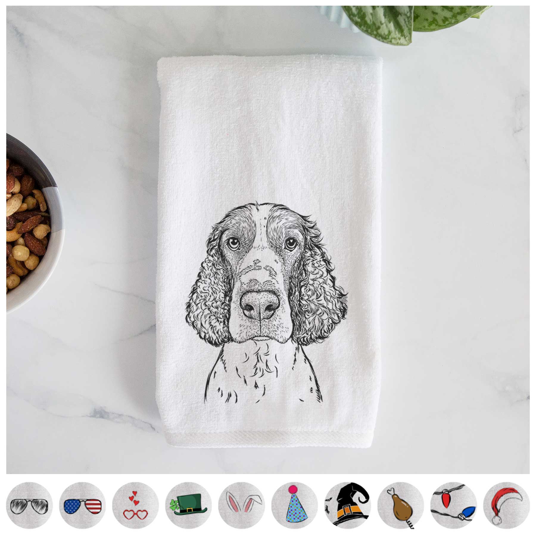 Wilbur the English Springer Spaniel Decorative Hand Towel