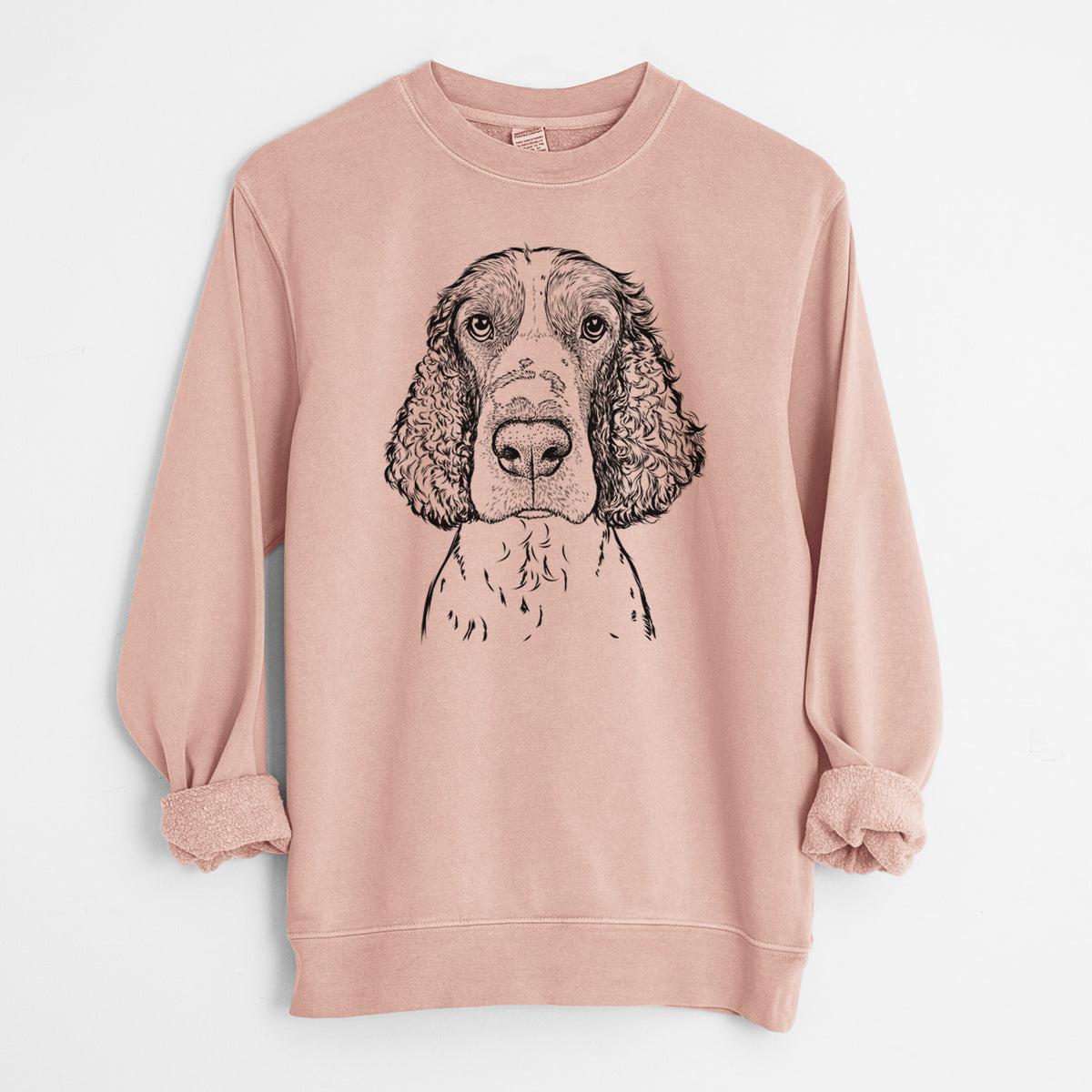 Bare Wilbur the English Springer Spaniel - Unisex Pigment Dyed Crew Sweatshirt