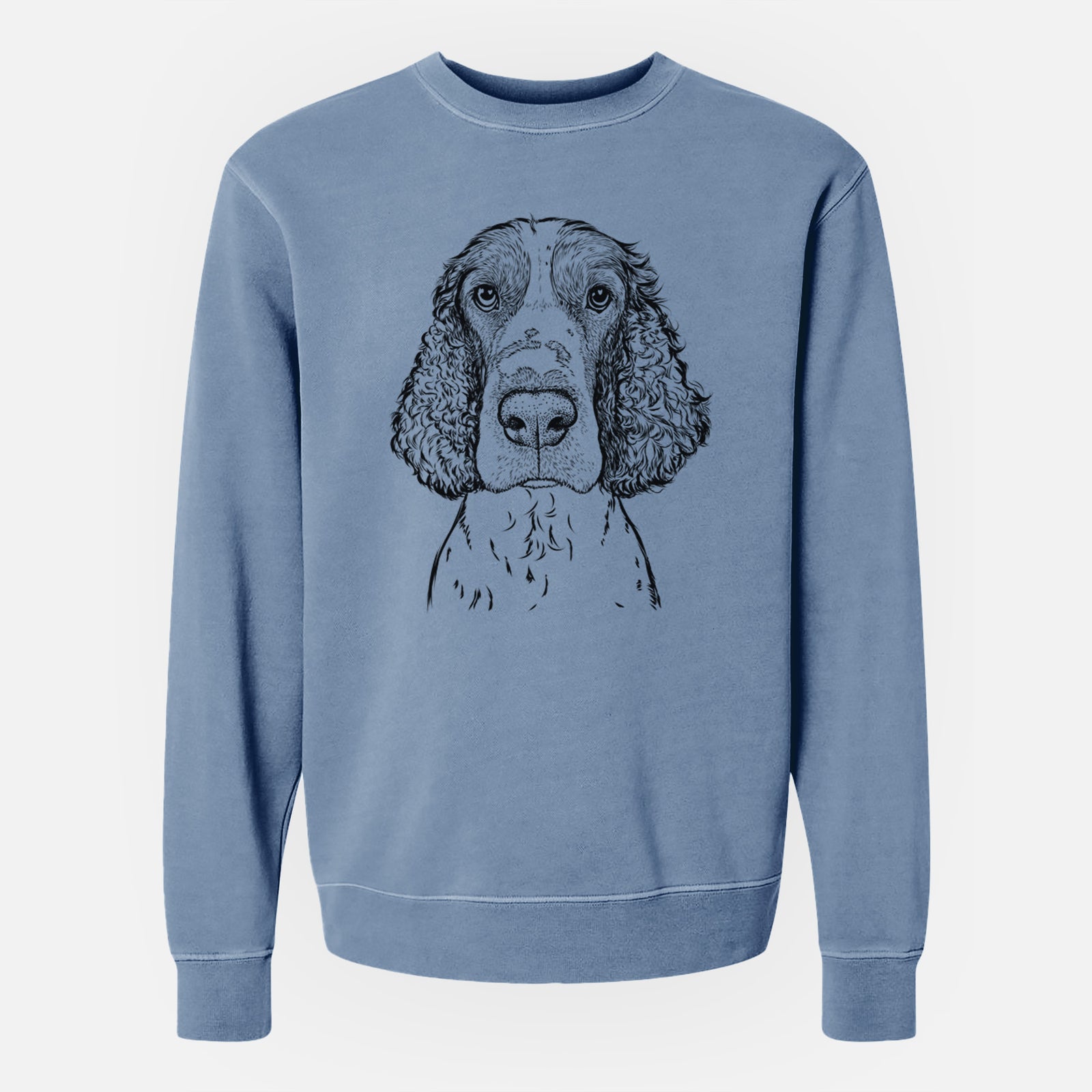 Bare Wilbur the English Springer Spaniel - Unisex Pigment Dyed Crew Sweatshirt