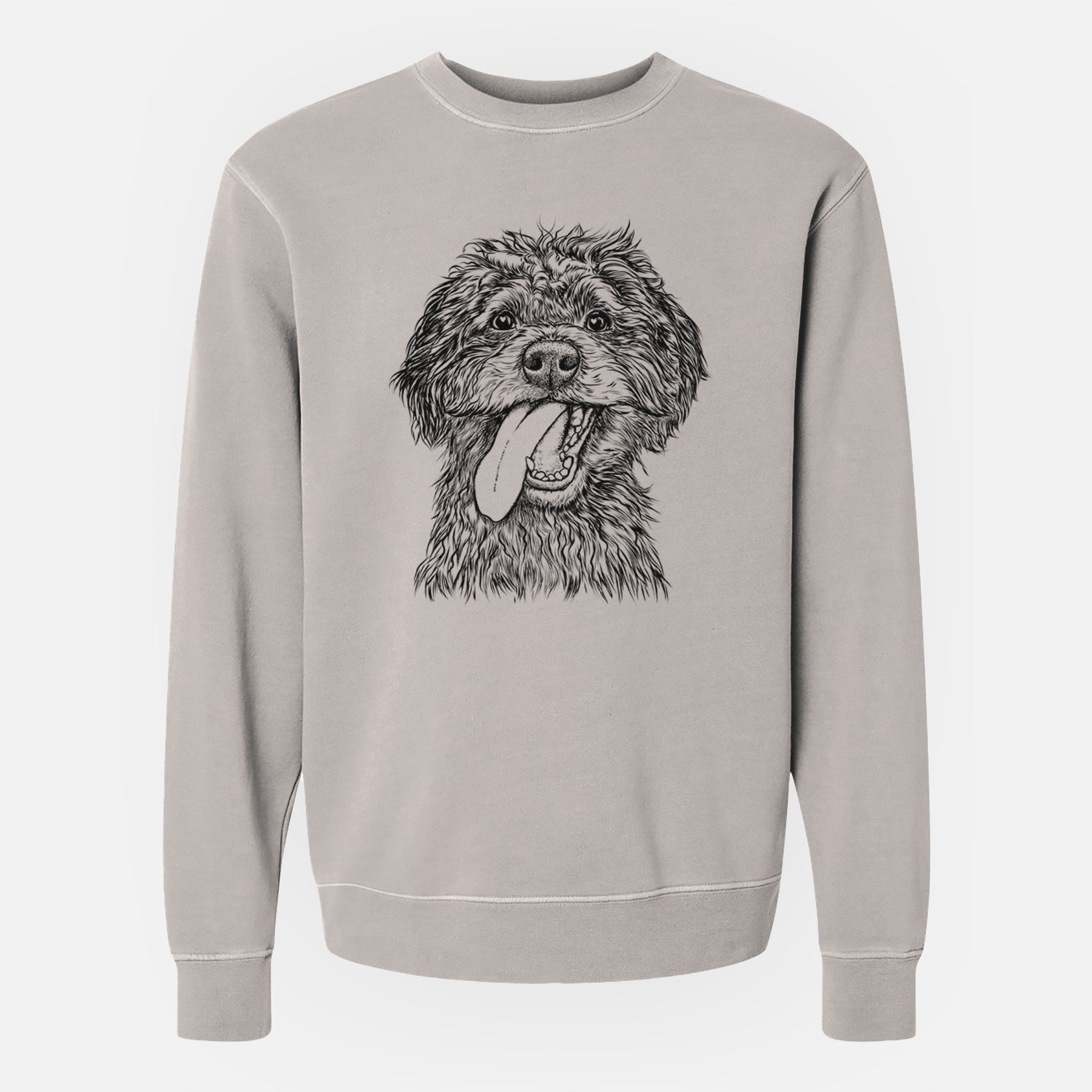 Bare Winnie the Mini Aussiedoodle - Unisex Pigment Dyed Crew Sweatshirt