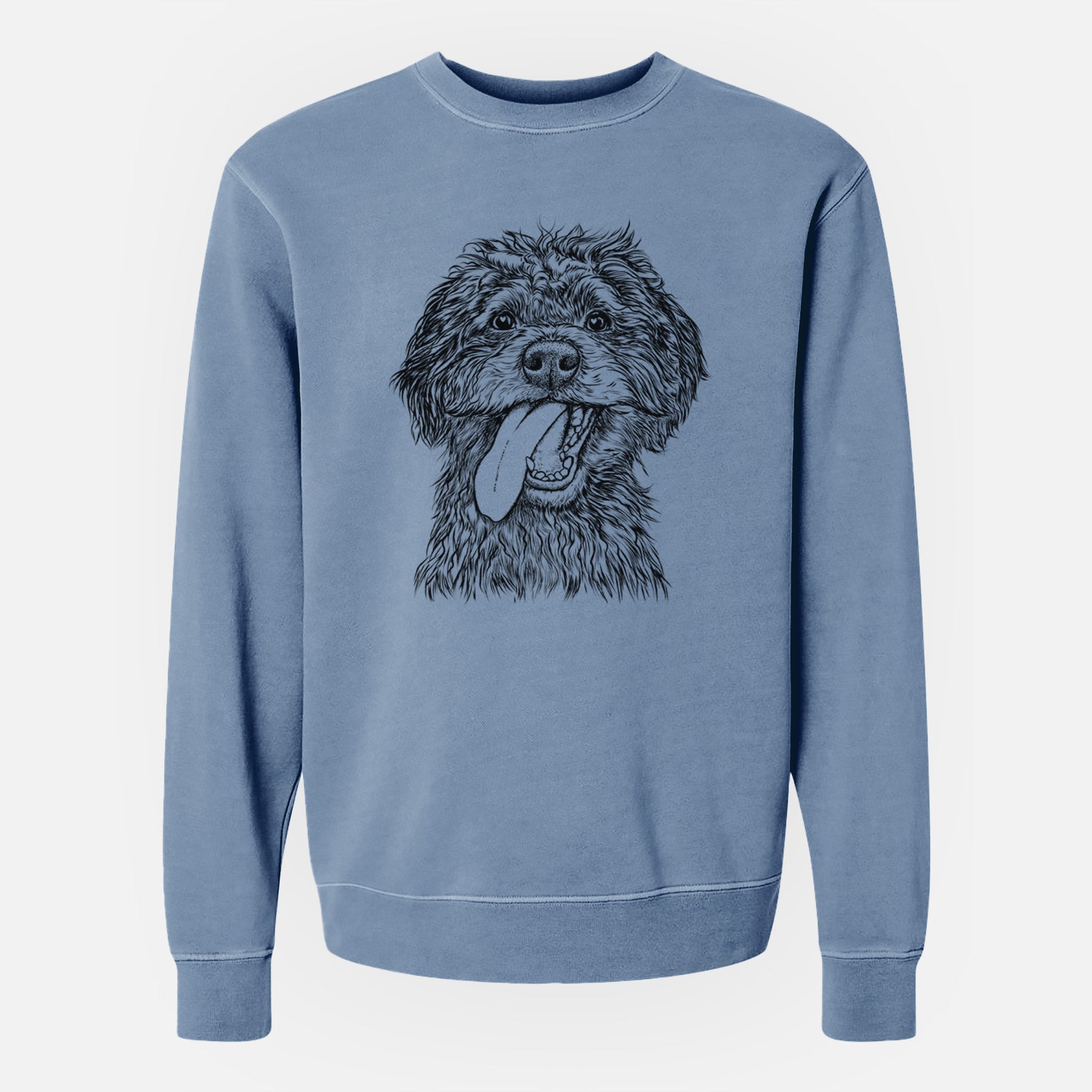 Bare Winnie the Mini Aussiedoodle - Unisex Pigment Dyed Crew Sweatshirt