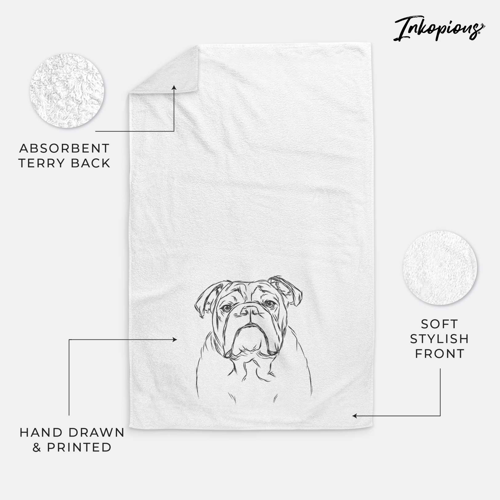 Winston the English Bulldog Decorative Hand Towel