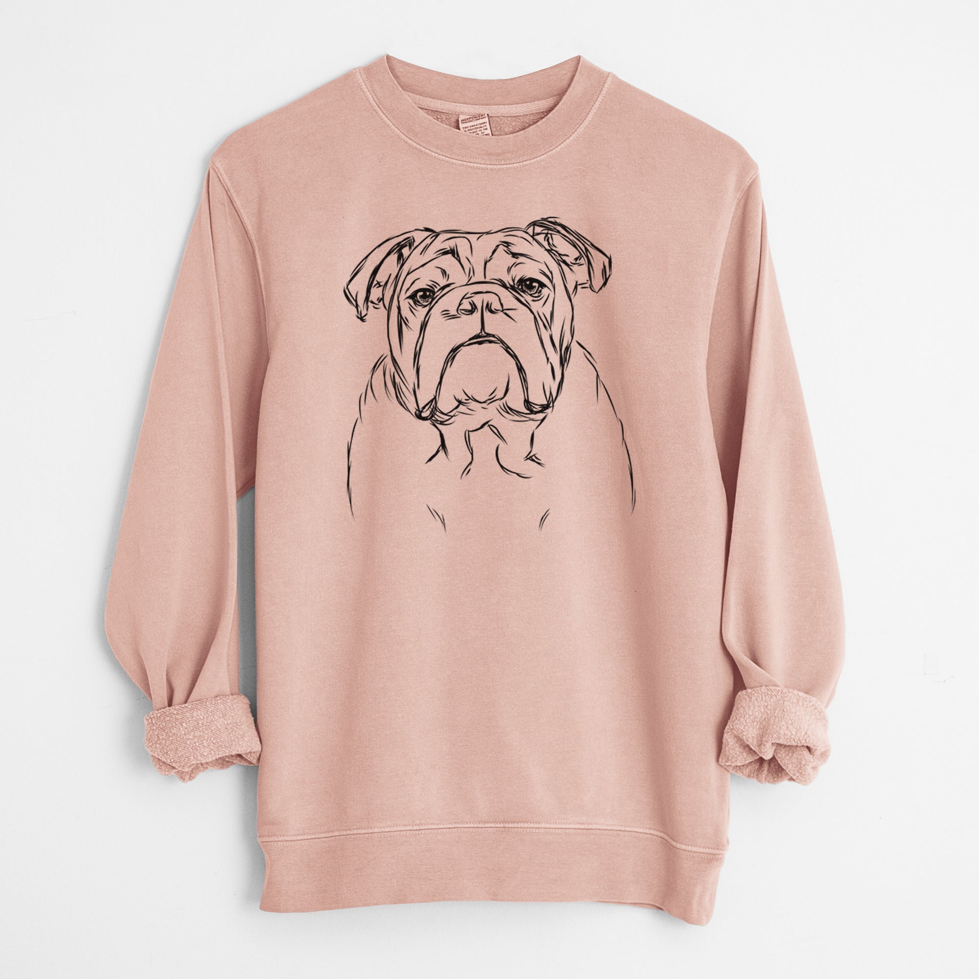 Bare Winston the English Bulldog - Unisex Pigment Dyed Crew Sweatshirt