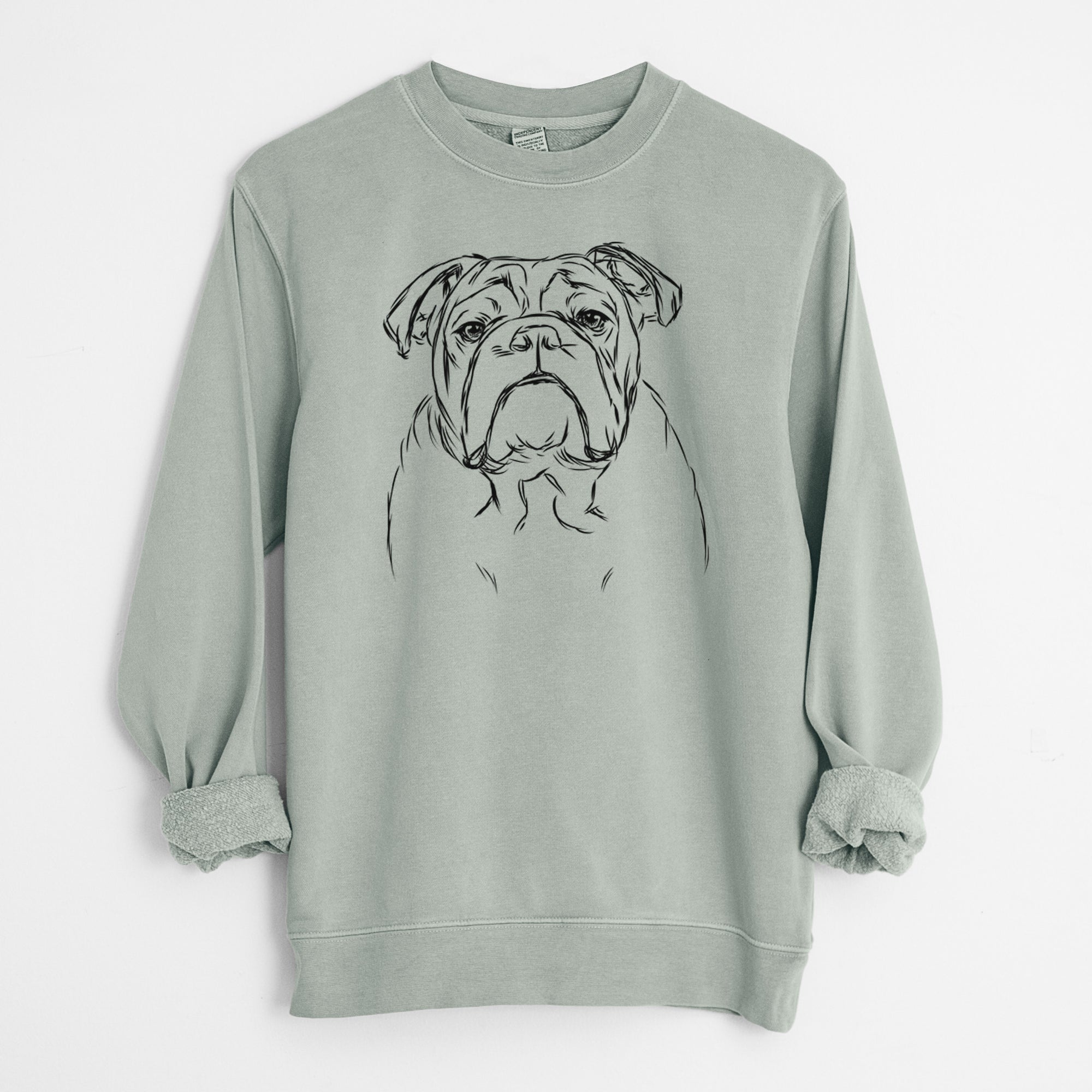 Bare Winston the English Bulldog - Unisex Pigment Dyed Crew Sweatshirt