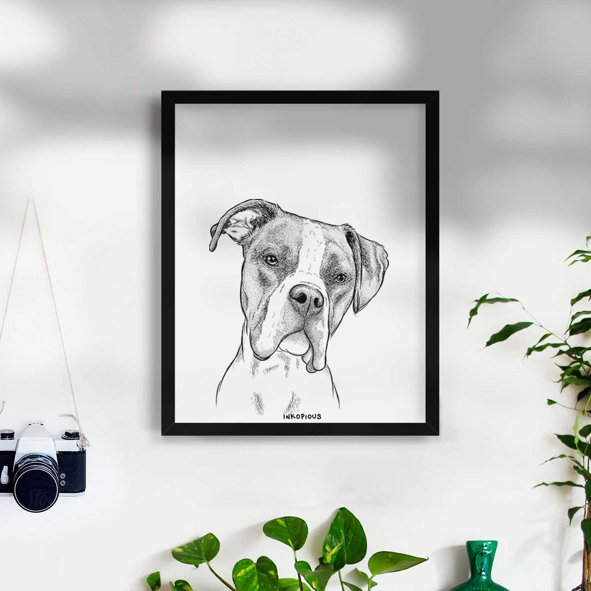 Winston the Boxer Art Print