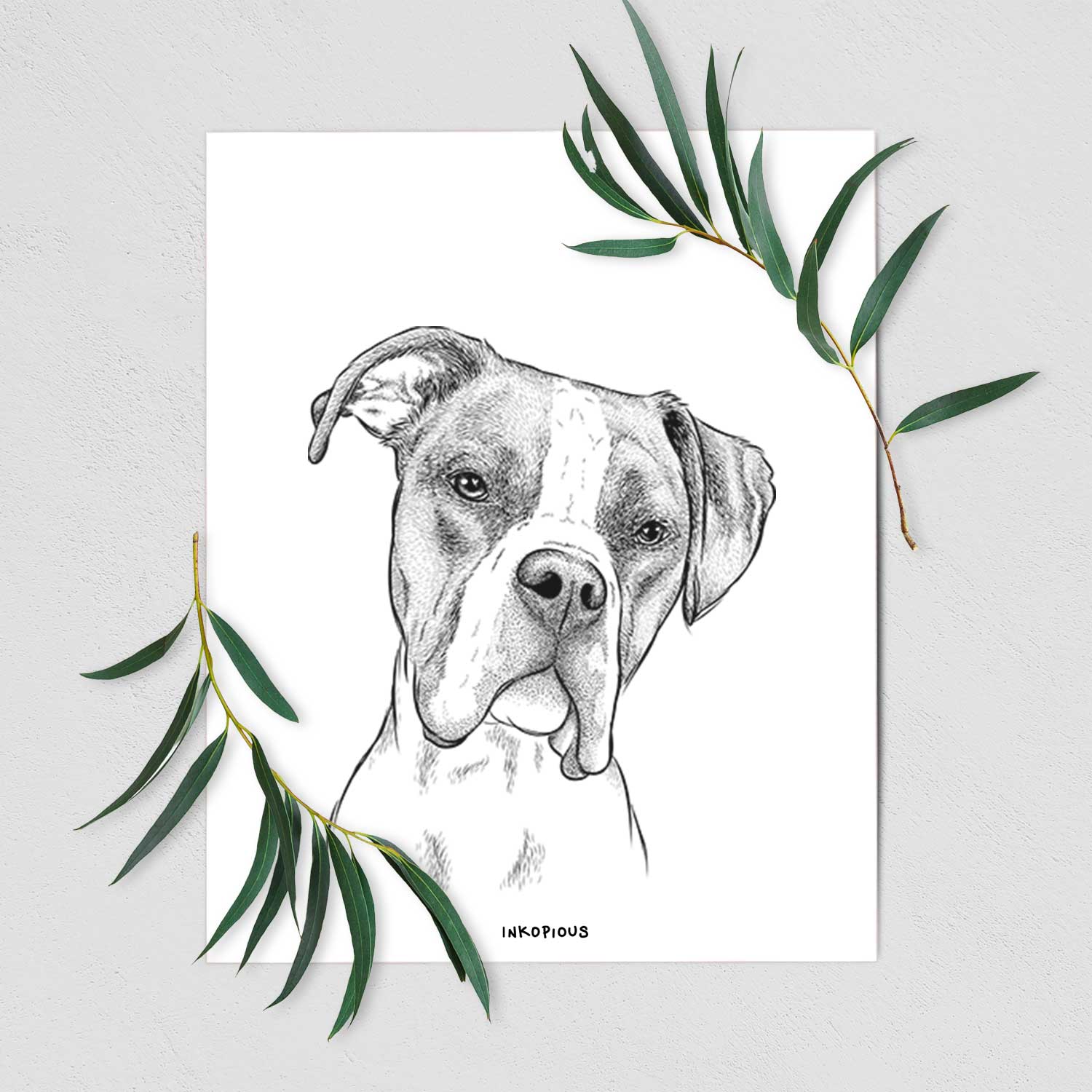 Winston the Boxer Art Print