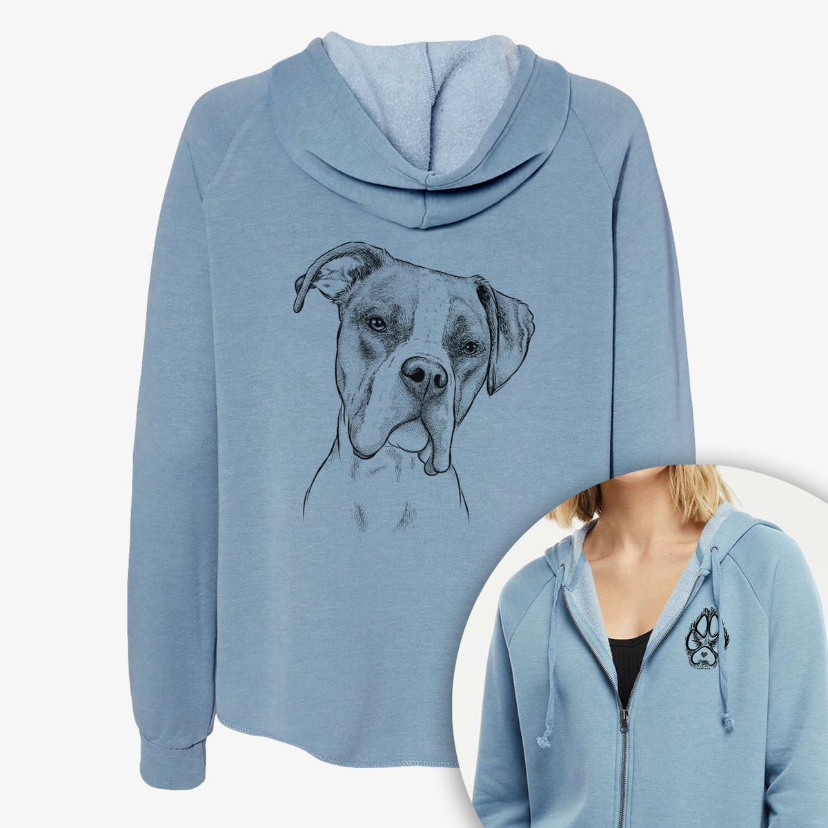 Winston the Boxer - Women&#39;s Cali Wave Zip-Up Sweatshirt