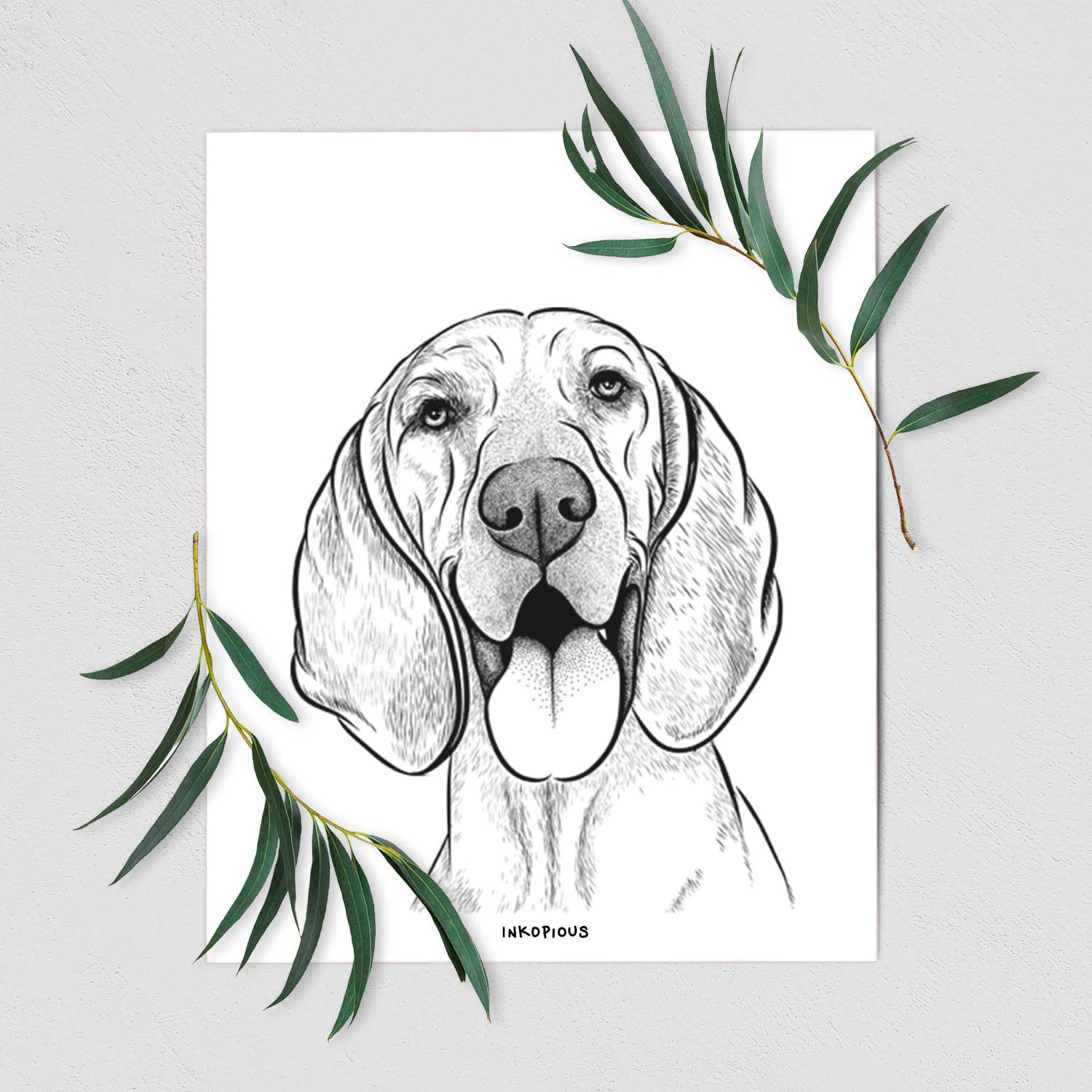 Winston the Redbone Coonhound Art Print