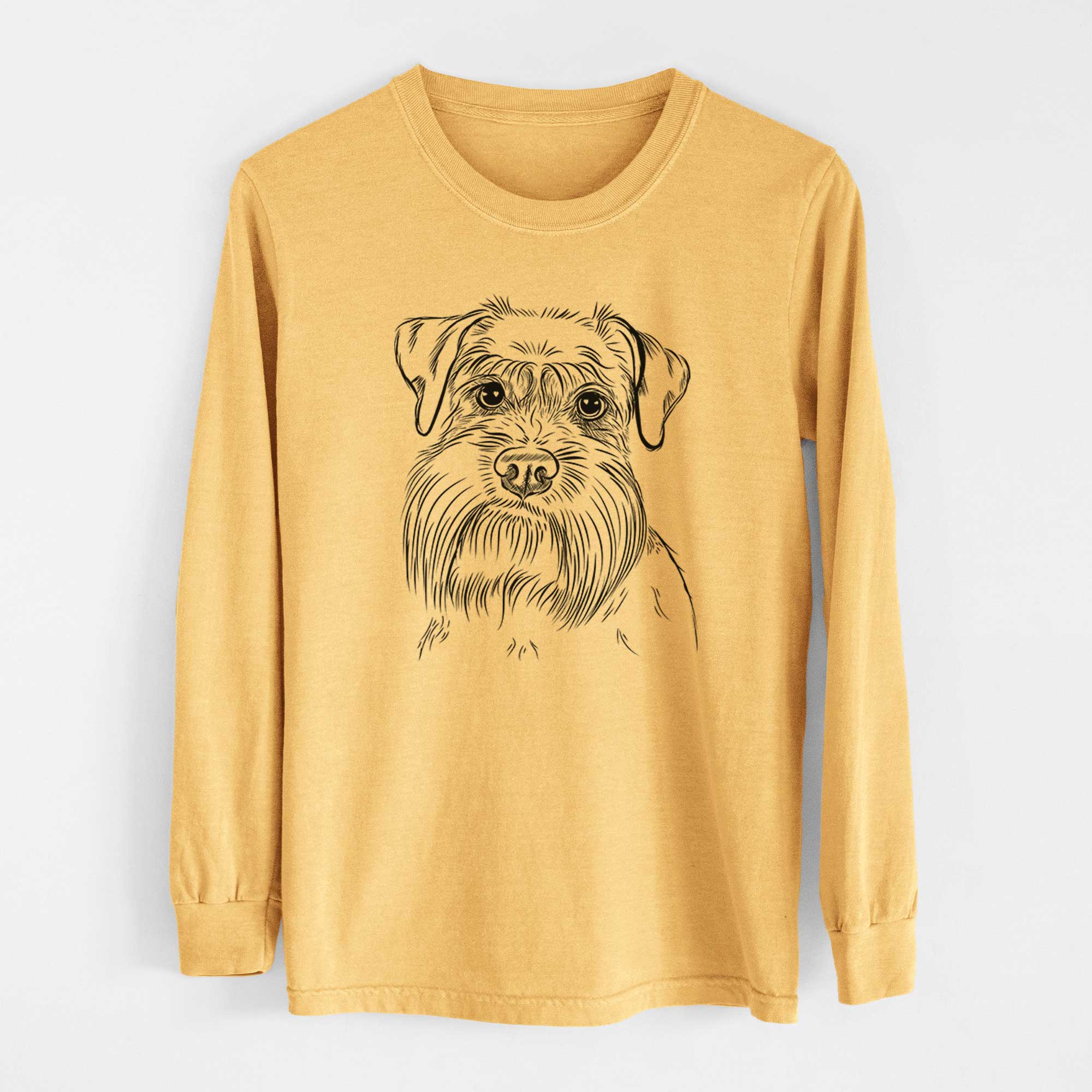 Bare Wrigley the Schnauzer - Heavyweight 100% Cotton Long Sleeve