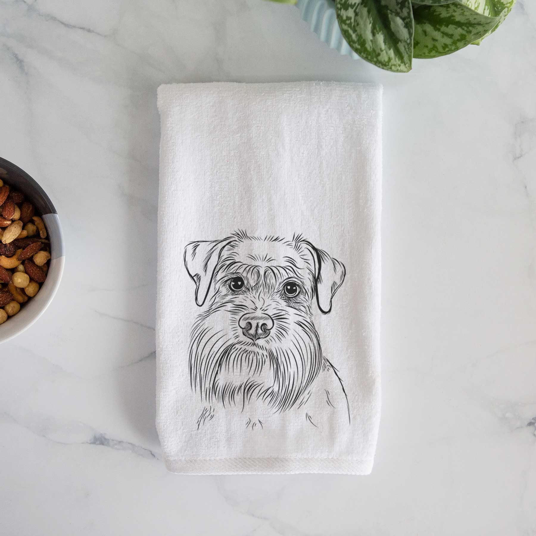 Wrigley the Schnauzer Decorative Hand Towel