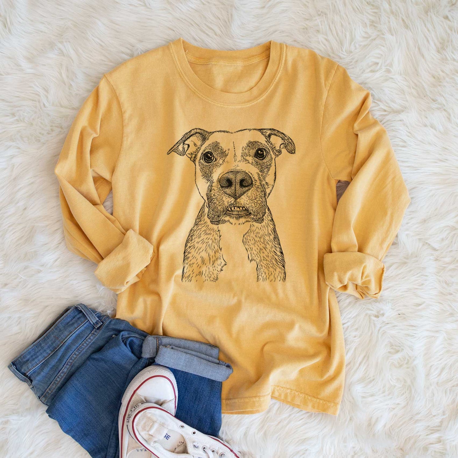 Bare Xena the Mixed Breed - Heavyweight 100% Cotton Long Sleeve