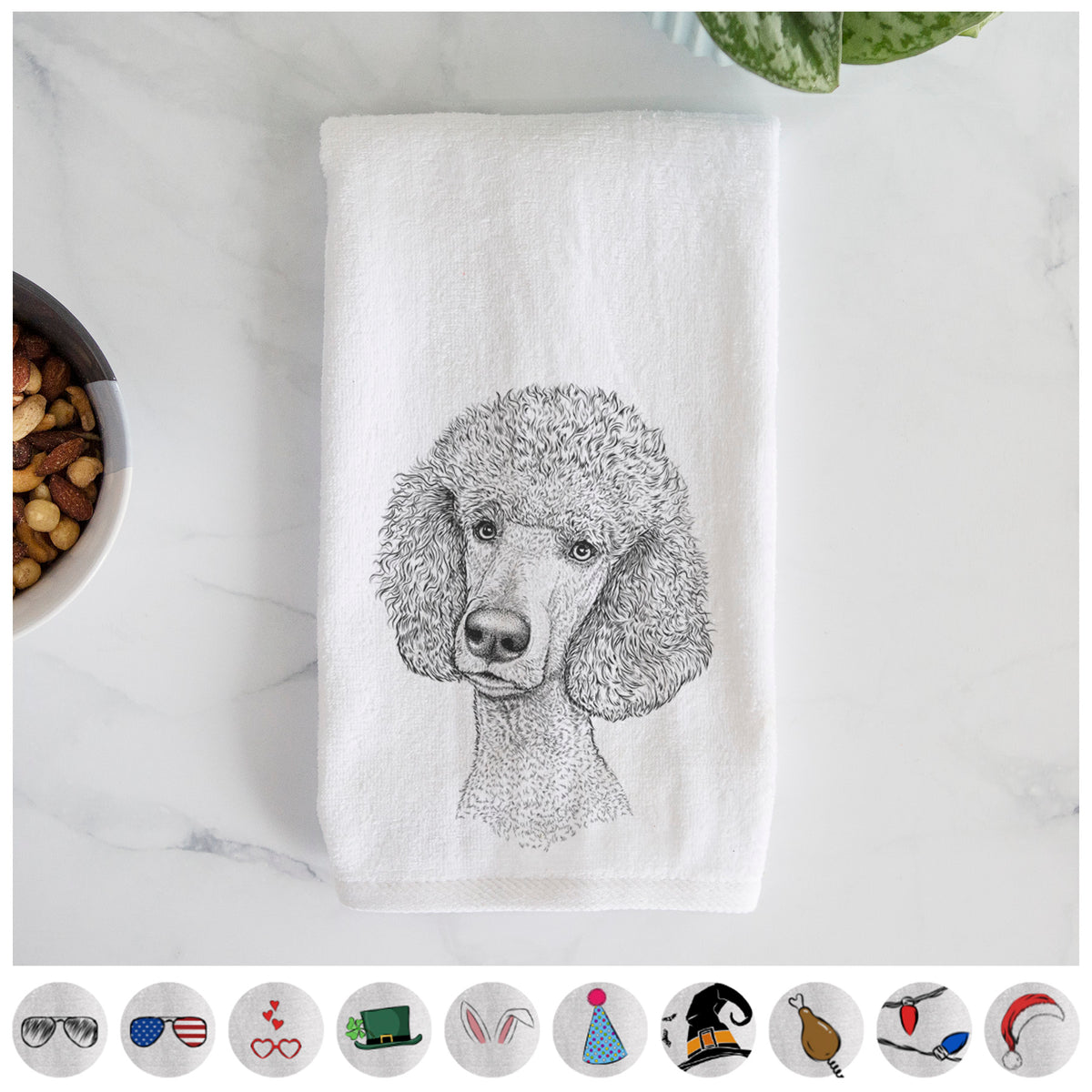 Yuki the Poodle Decorative Hand Towel