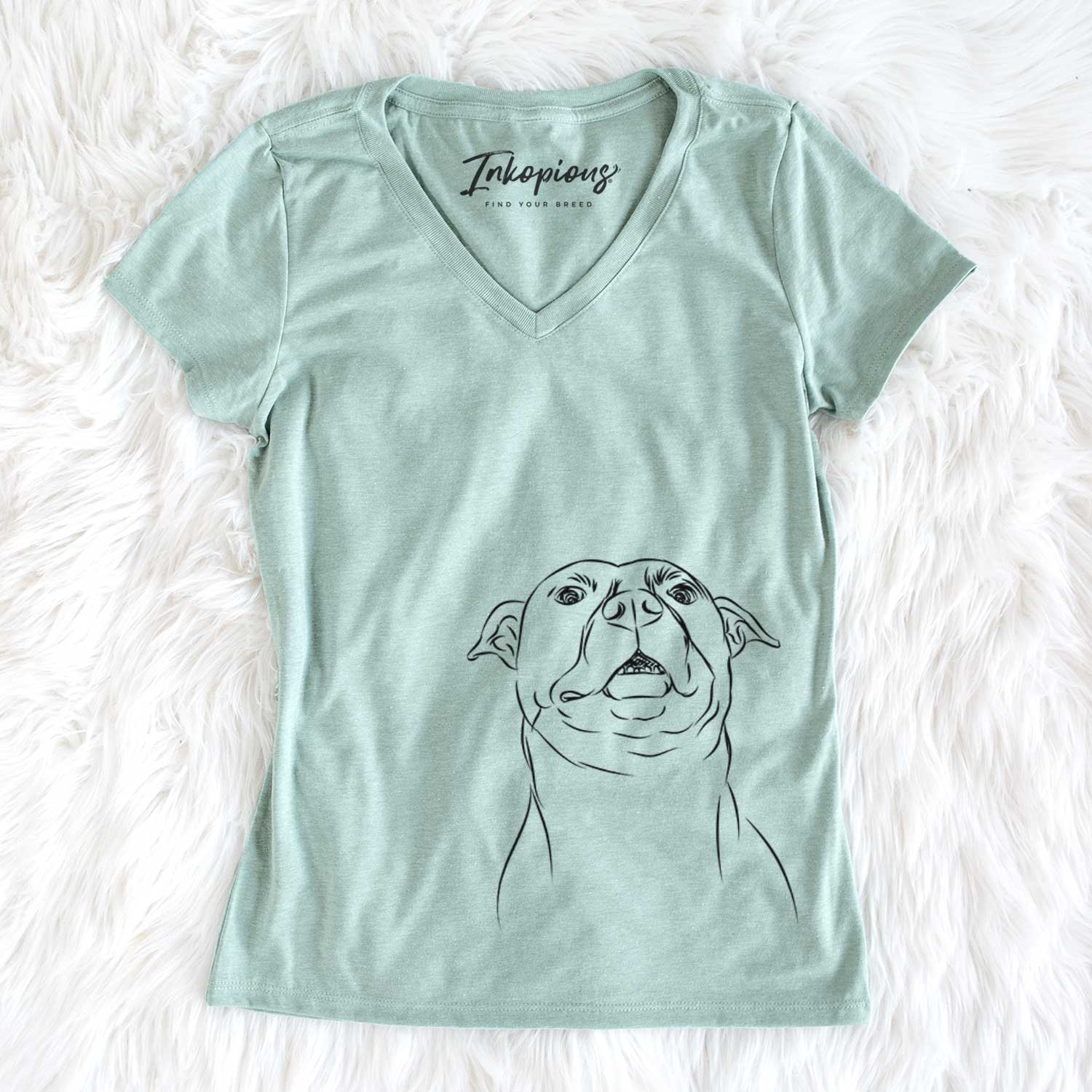 Bare Zada the Pitbull - Women's V-neck Shirt