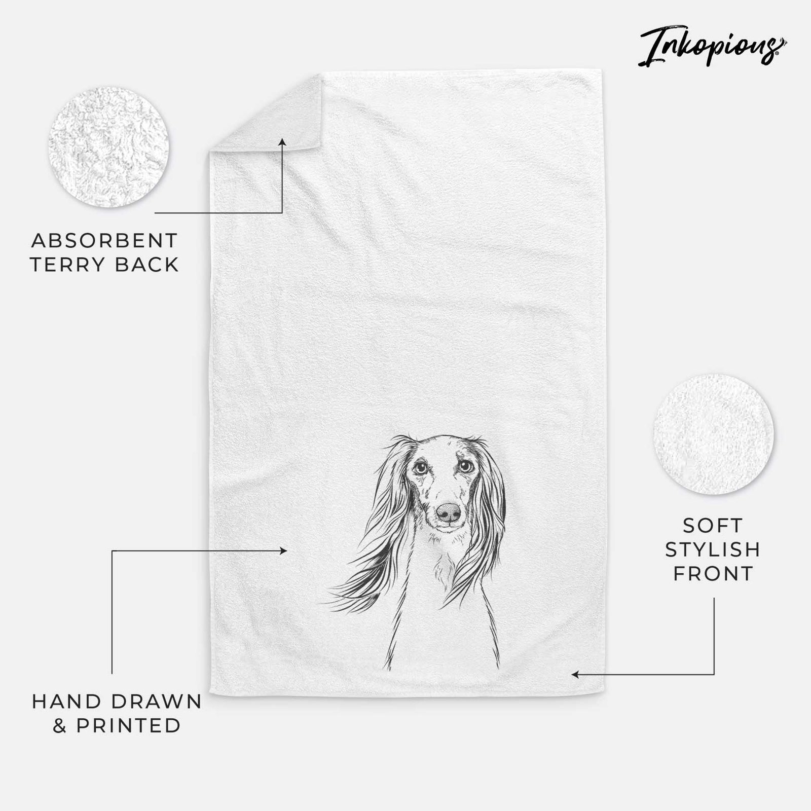 Zahra the Saluki Decorative Hand Towel