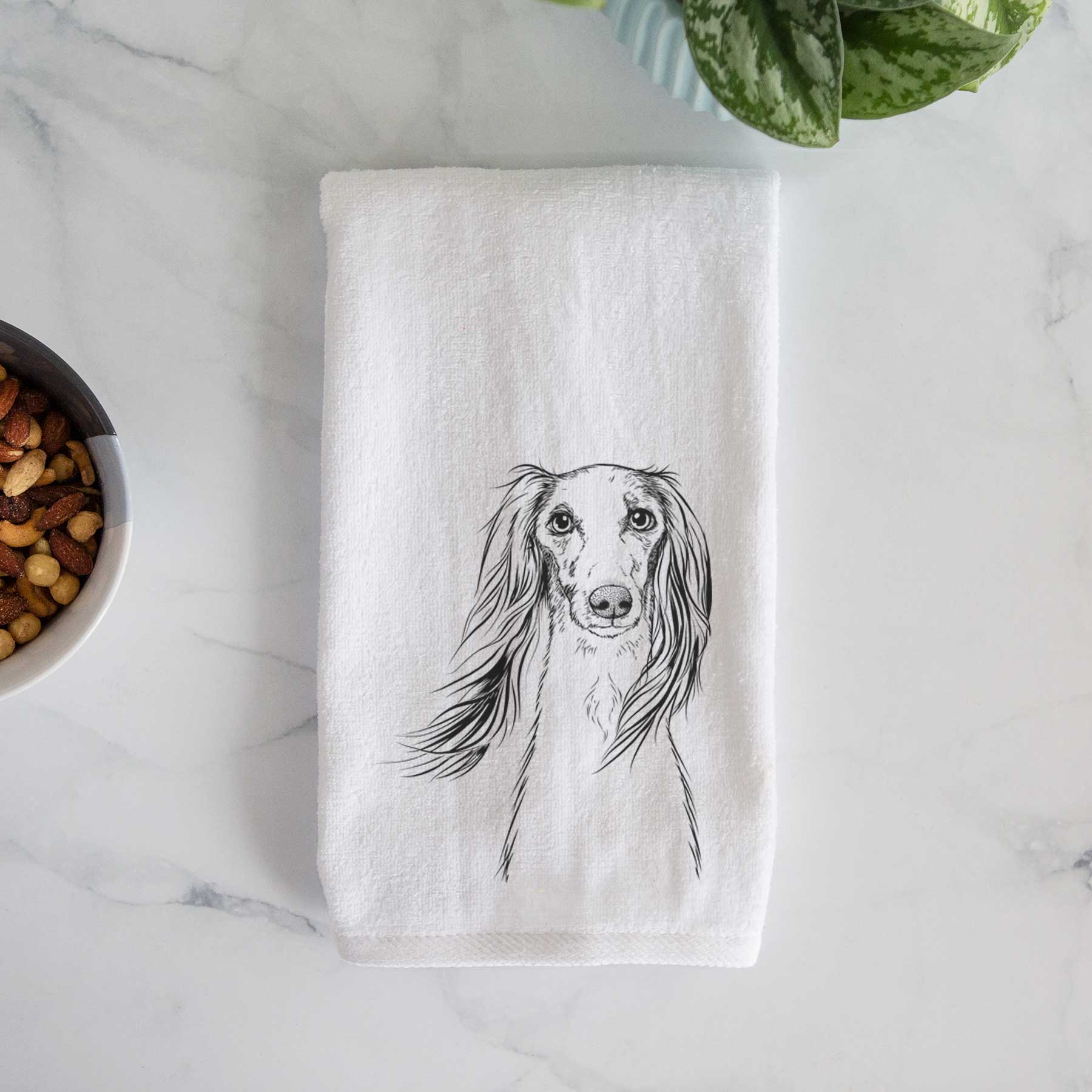 Zahra the Saluki Decorative Hand Towel