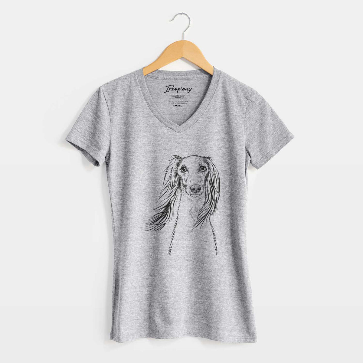 Bare Zahra the Saluki - Women's V-neck Shirt