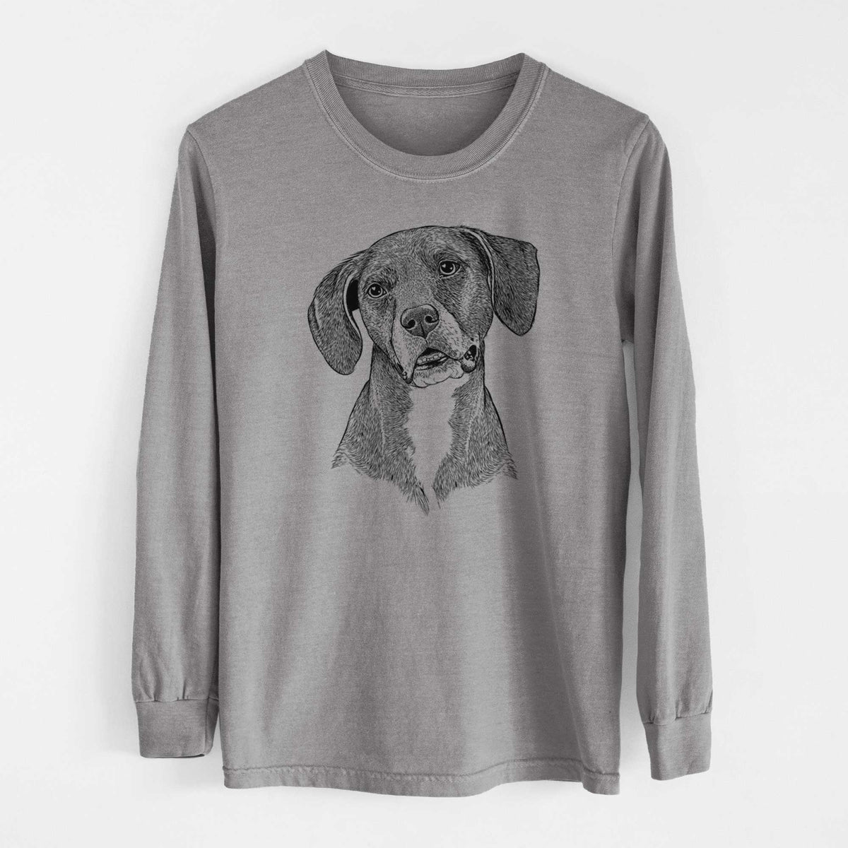 Bare Zeena the Plott Hound Mix - Heavyweight 100% Cotton Long Sleeve