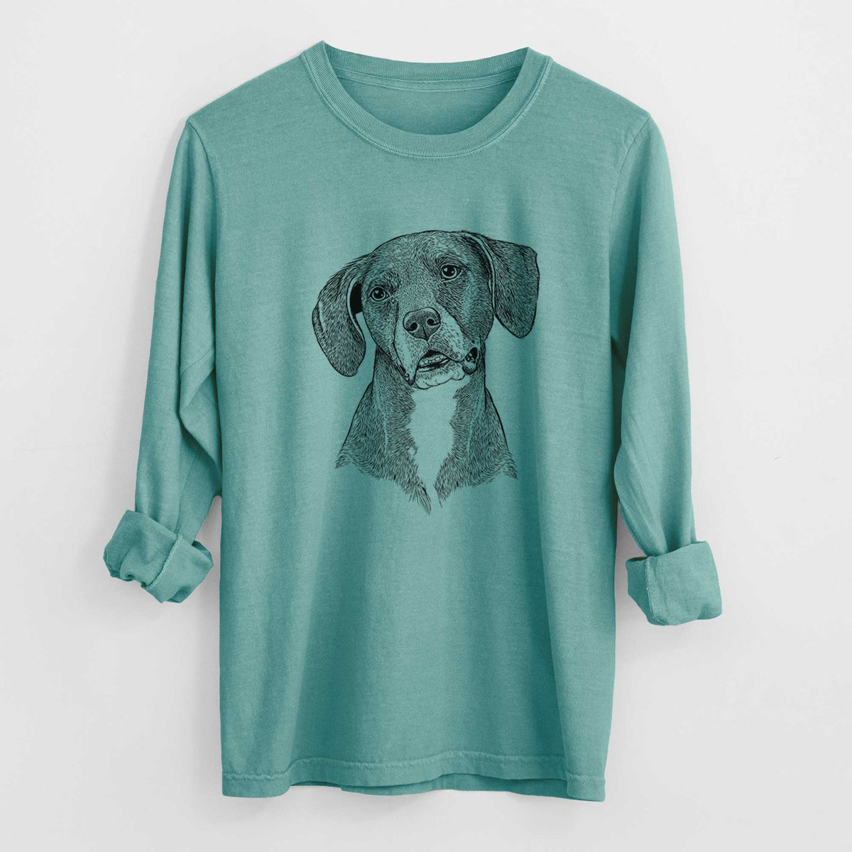 Bare Zeena the Plott Hound Mix - Heavyweight 100% Cotton Long Sleeve