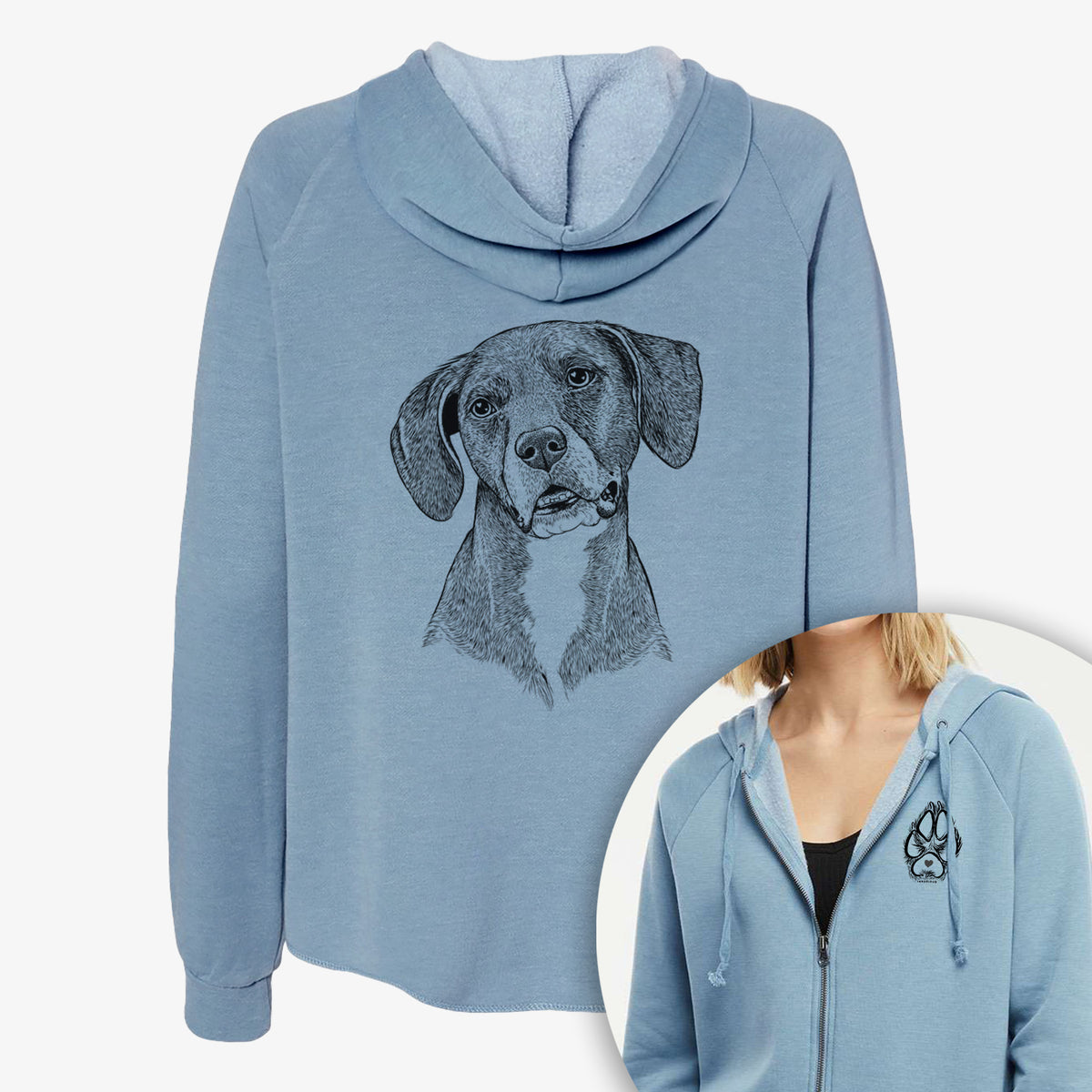 Zeena the Plott Hound Mix - Women&#39;s Cali Wave Zip-Up Sweatshirt