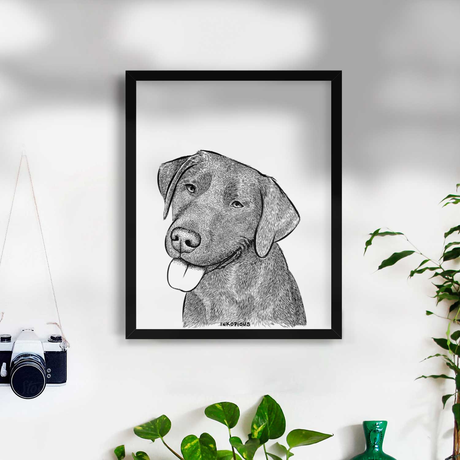 Zeppelin the Black Labrador Art Print
