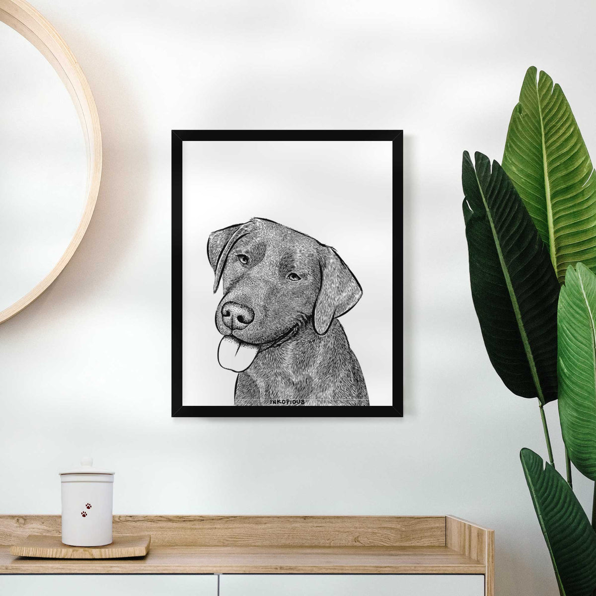 Zeppelin the Black Labrador Art Print