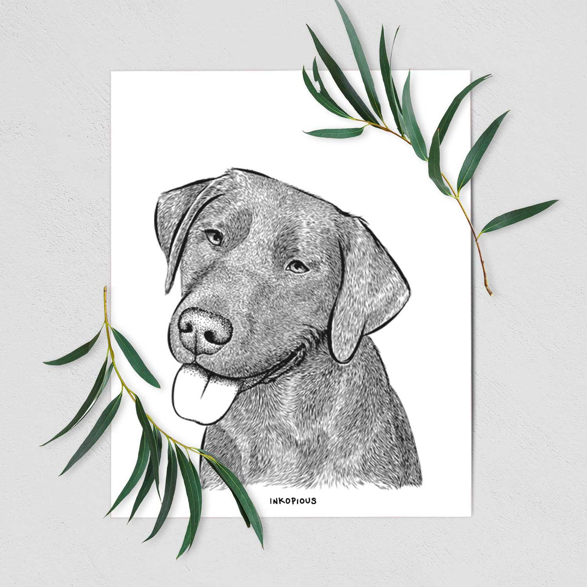 Zeppelin the Black Labrador Art Print