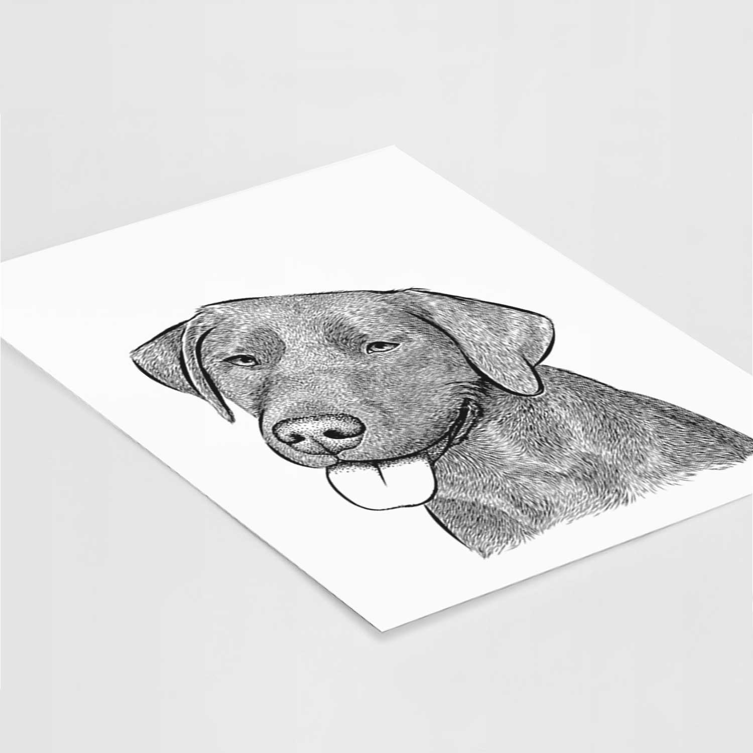 Zeppelin the Black Labrador Art Print