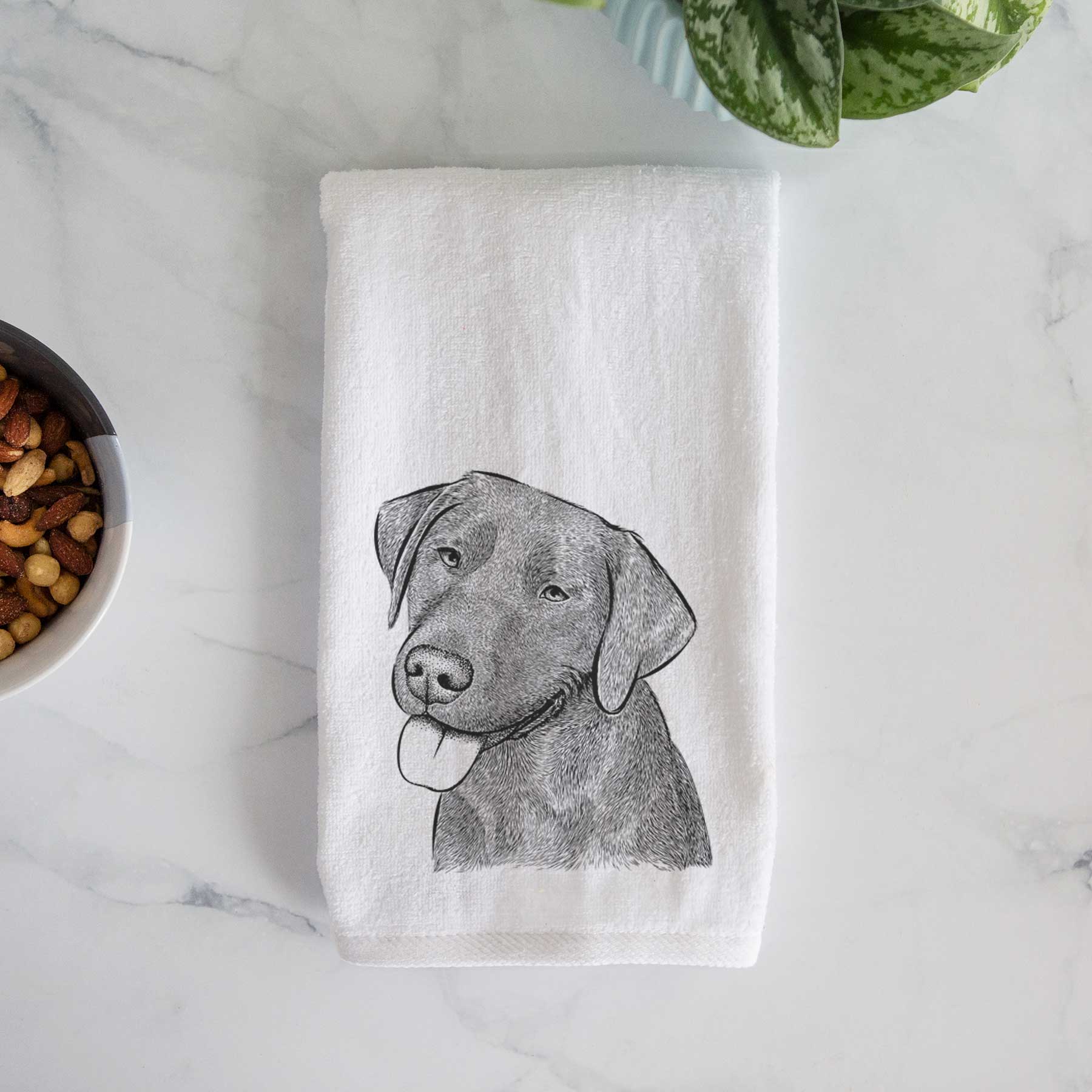 Zeppelin the Black Labrador Decorative Hand Towel