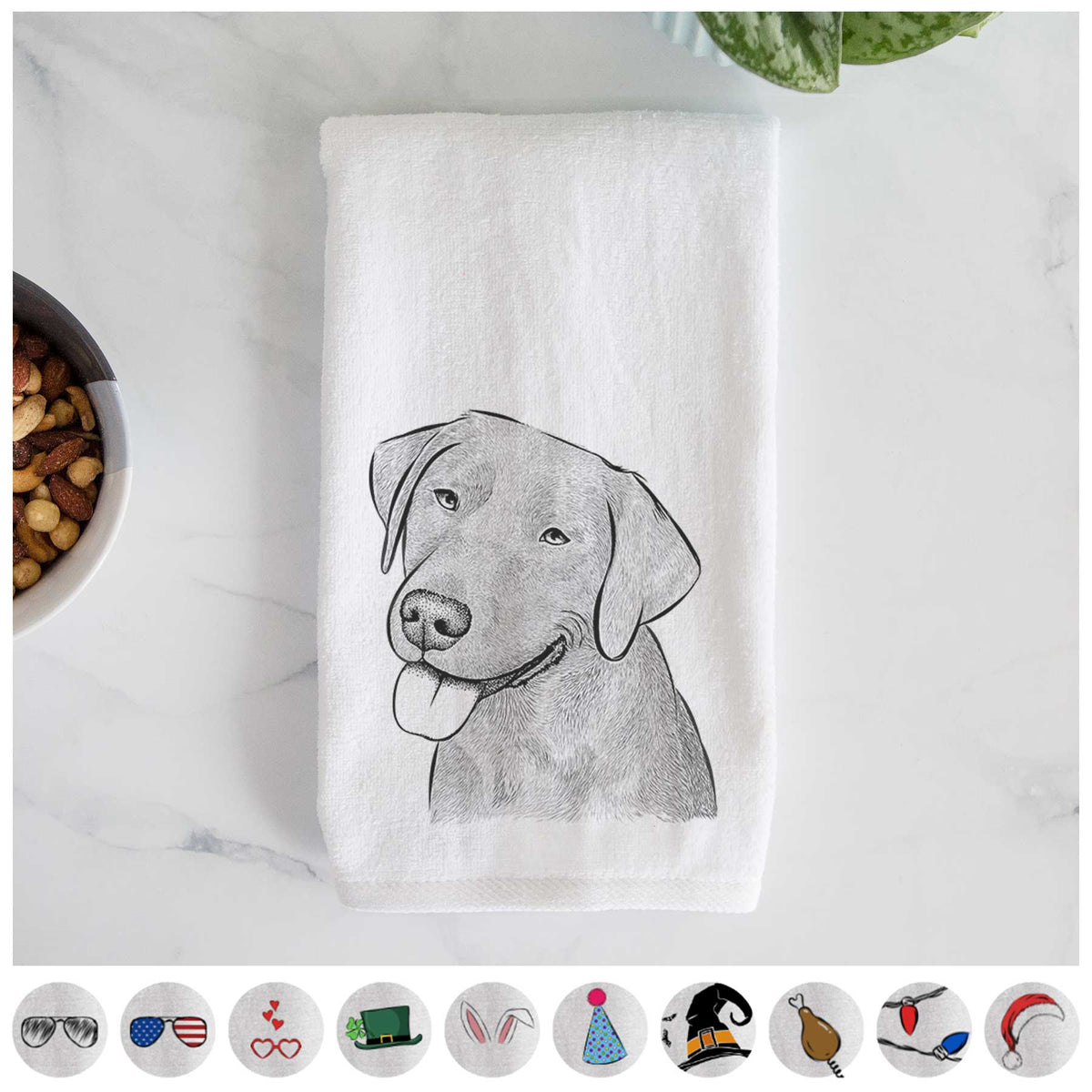 Zeppelin the Black Labrador Decorative Hand Towel