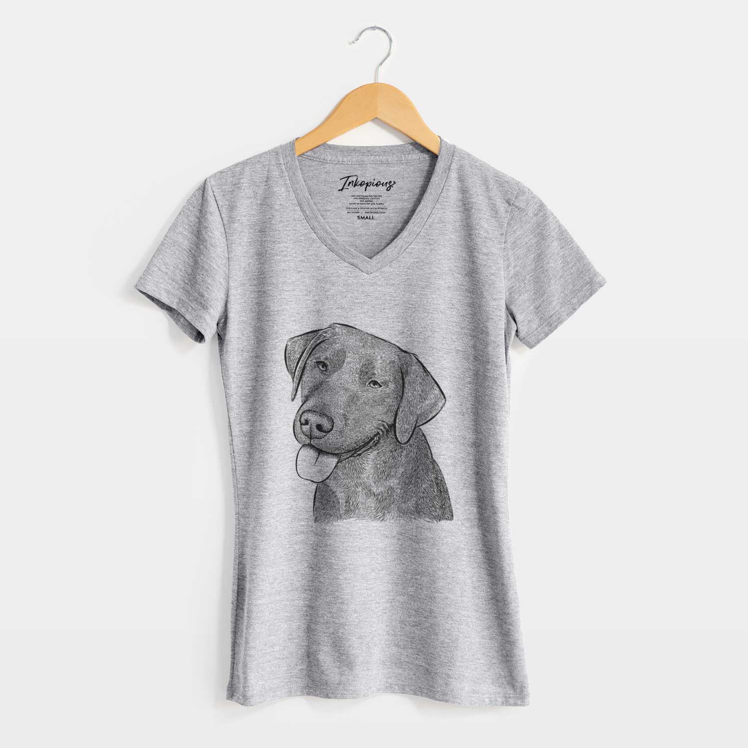 Bare Zeppelin the Black Labrador - Women's V-neck Shirt