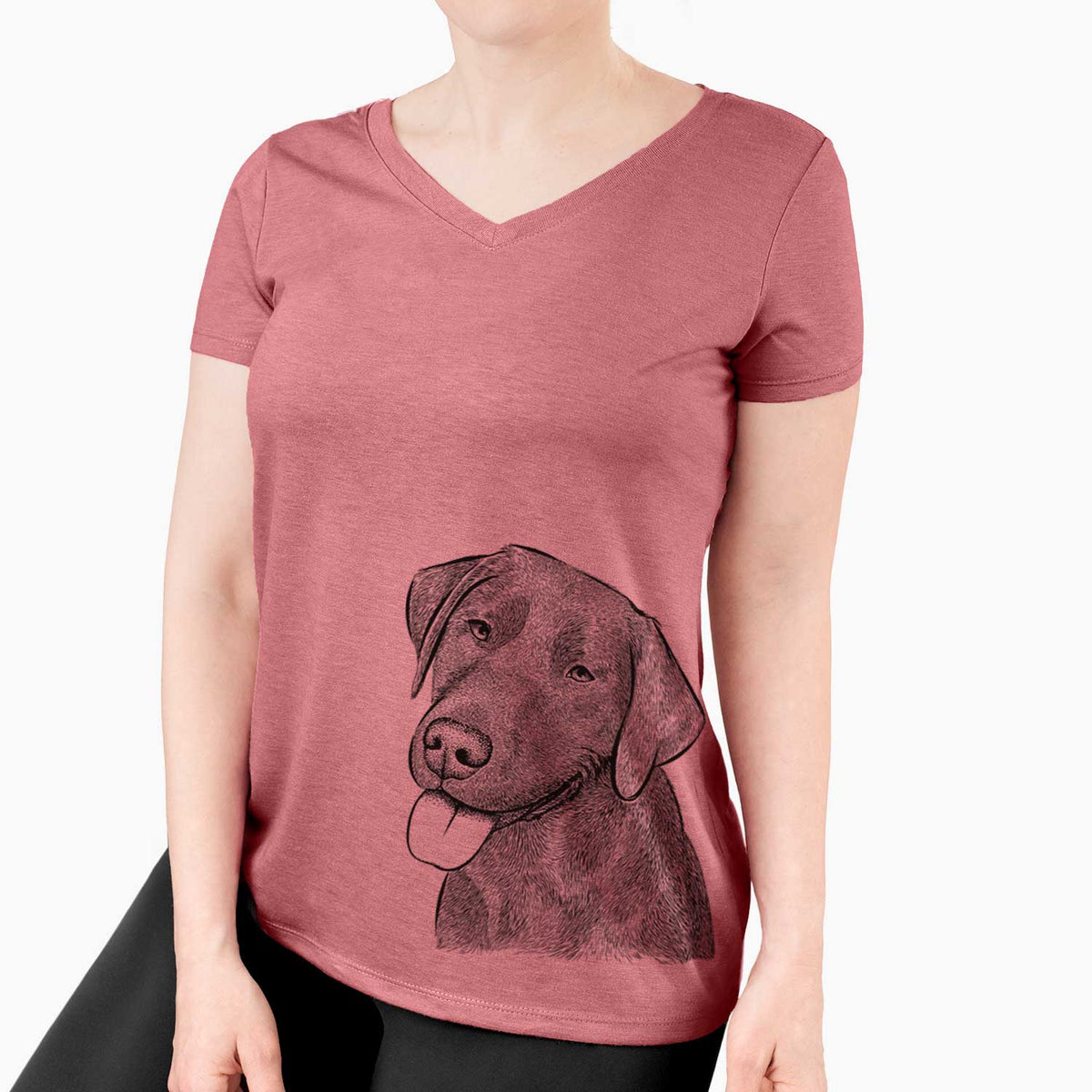 Bare Zeppelin the Black Labrador - Women's V-neck Shirt