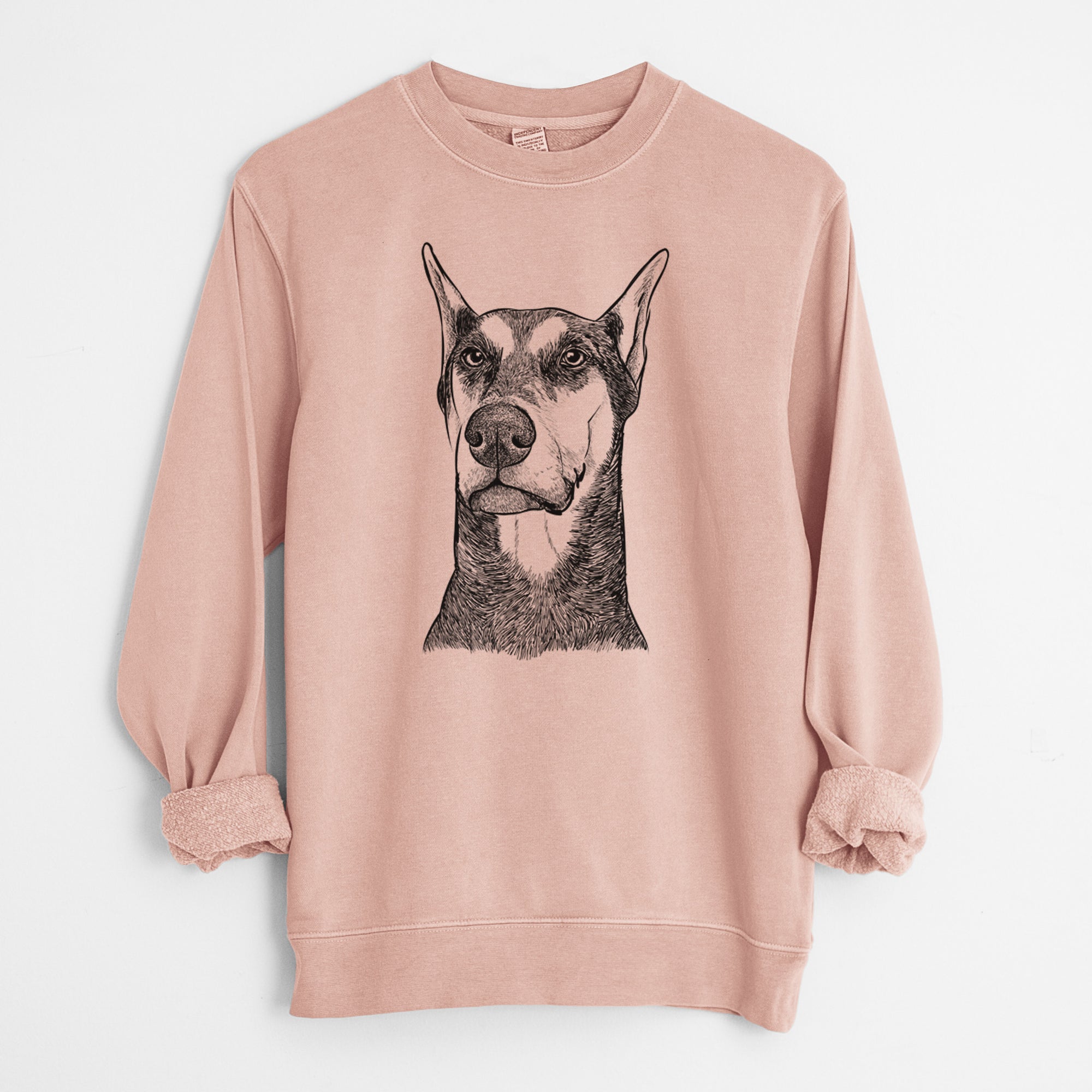 Bare Zeus the Doberman Pinscher - Unisex Pigment Dyed Crew Sweatshirt