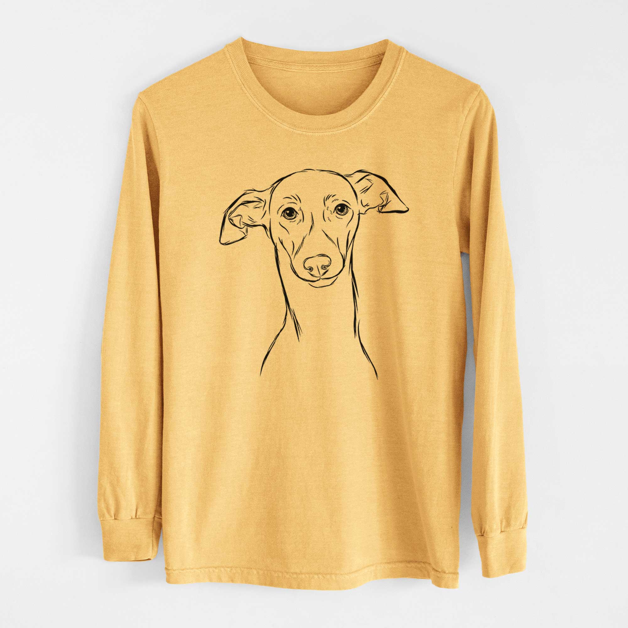 Bare Ziggie the Italian Greyhound - Heavyweight 100% Cotton Long Sleeve