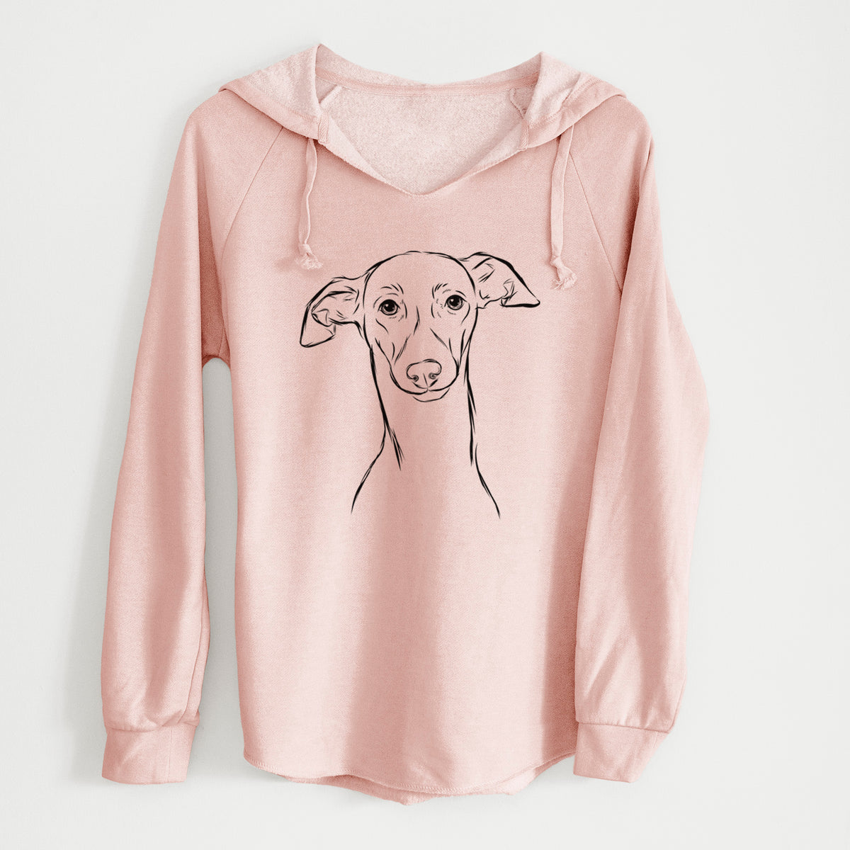 Bare Ziggie the Italian Greyhound - Cali Wave Hooded Sweatshirt