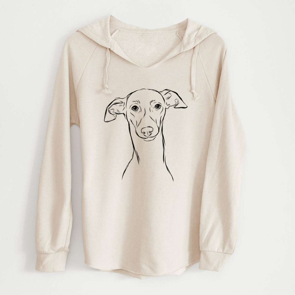 Bare Ziggie the Italian Greyhound - Cali Wave Hooded Sweatshirt