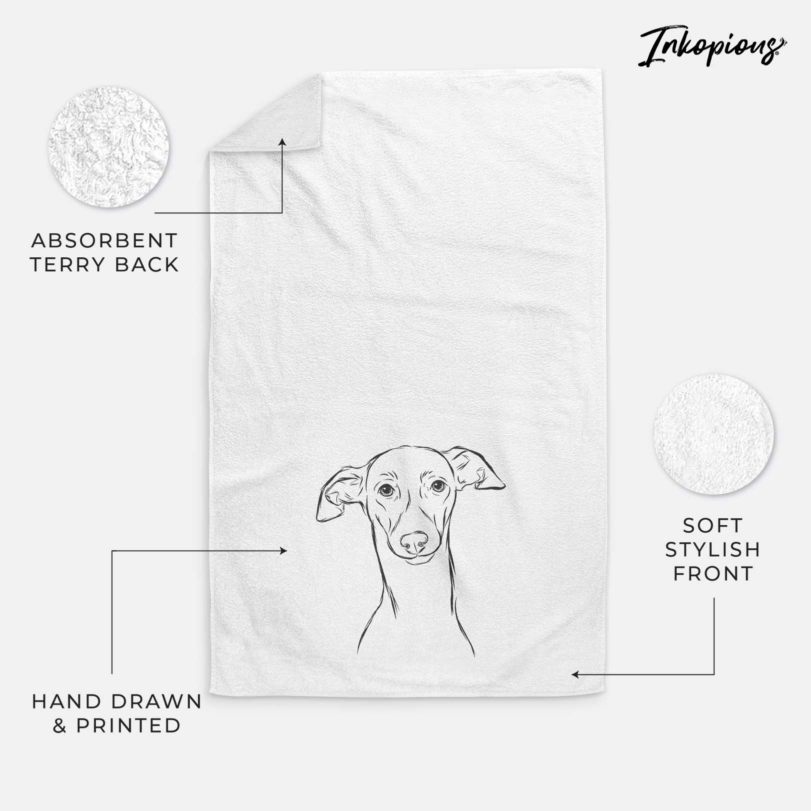 Ziggie the Italian Greyhound Decorative Hand Towel