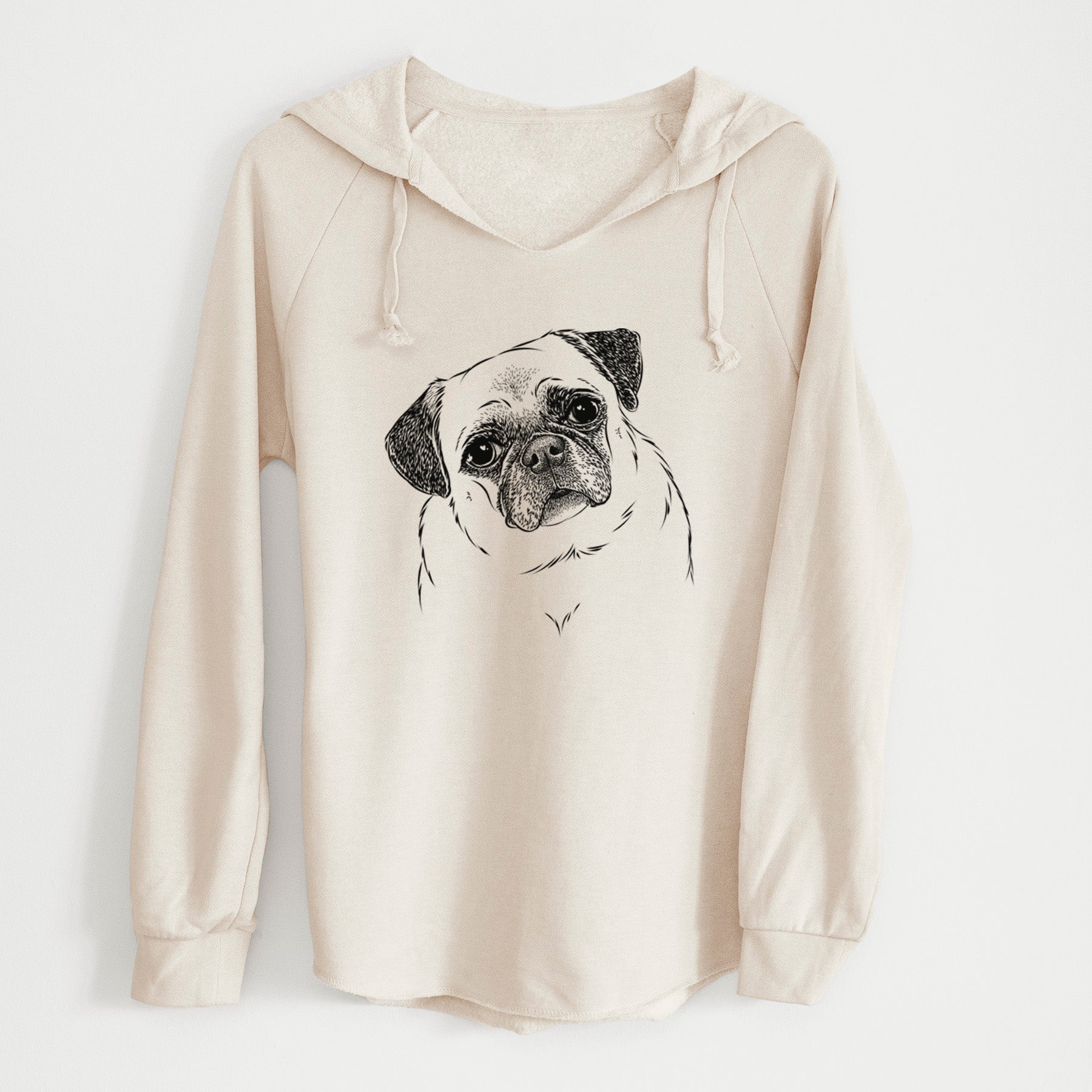 Bare Zoey the Pug - Cali Wave Hooded Sweatshirt