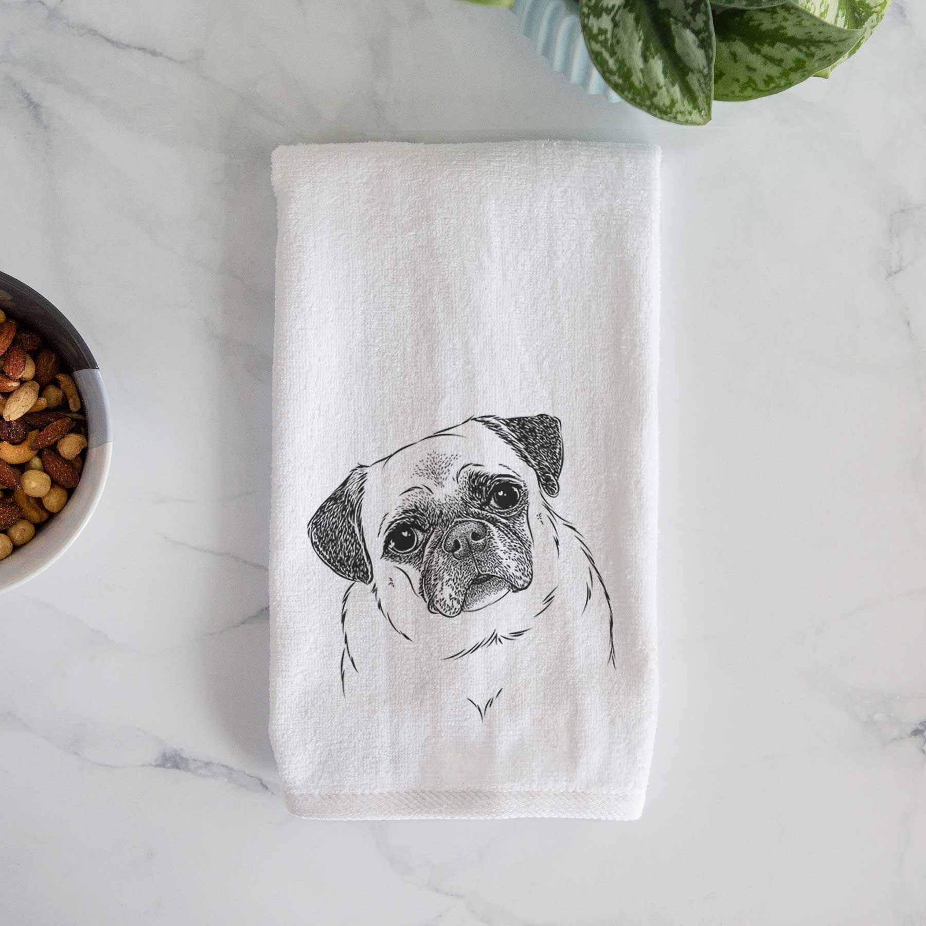 Zoey the Pug Decorative Hand Towel