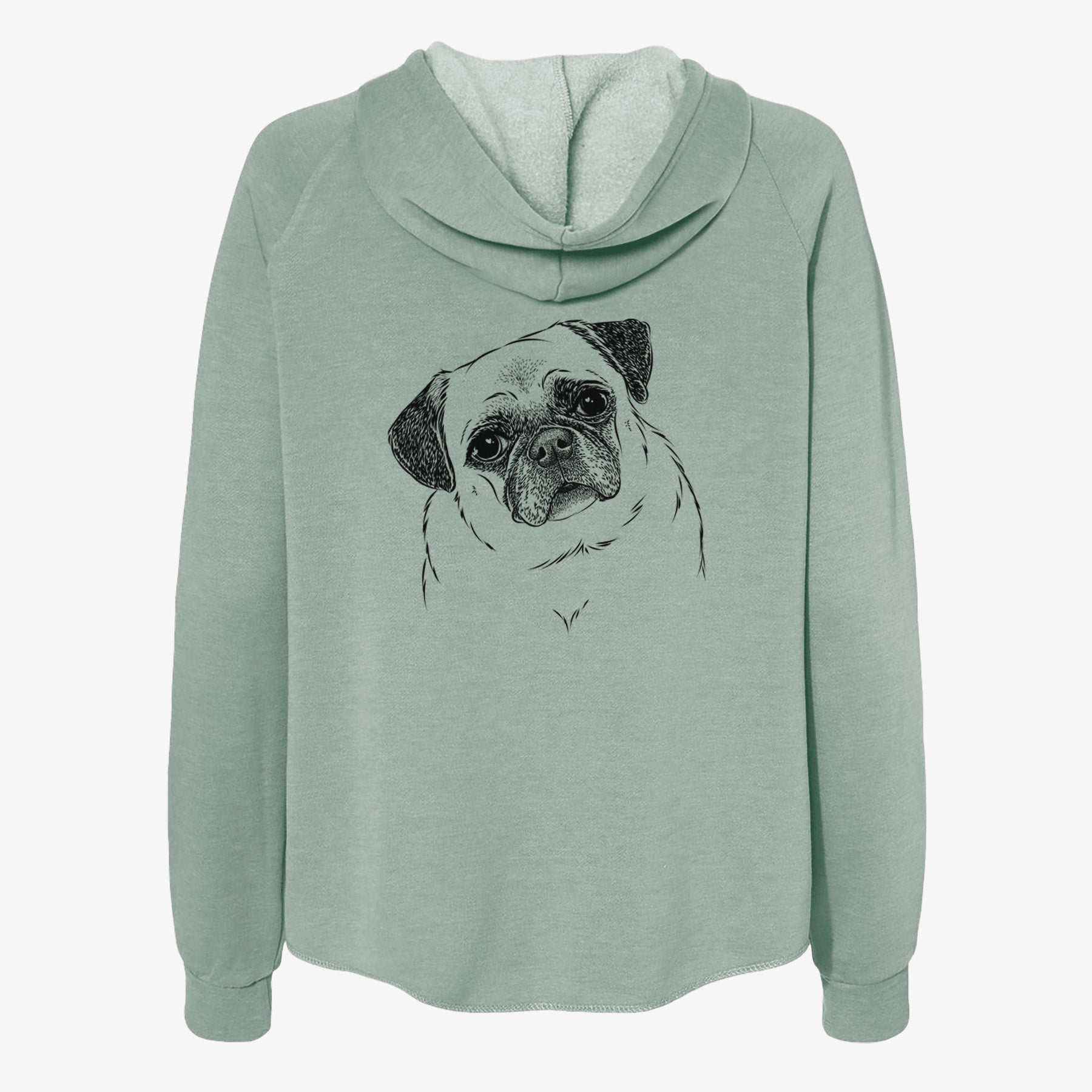 Zoey the Pug - Women's Cali Wave Zip-Up Sweatshirt