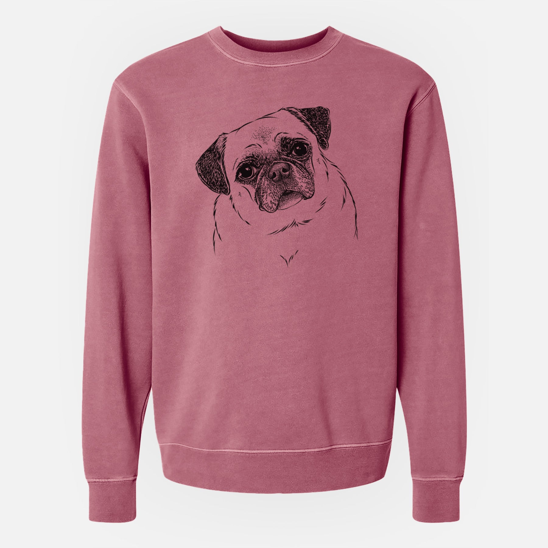 Bare Zoey the Pug - Unisex Pigment Dyed Crew Sweatshirt