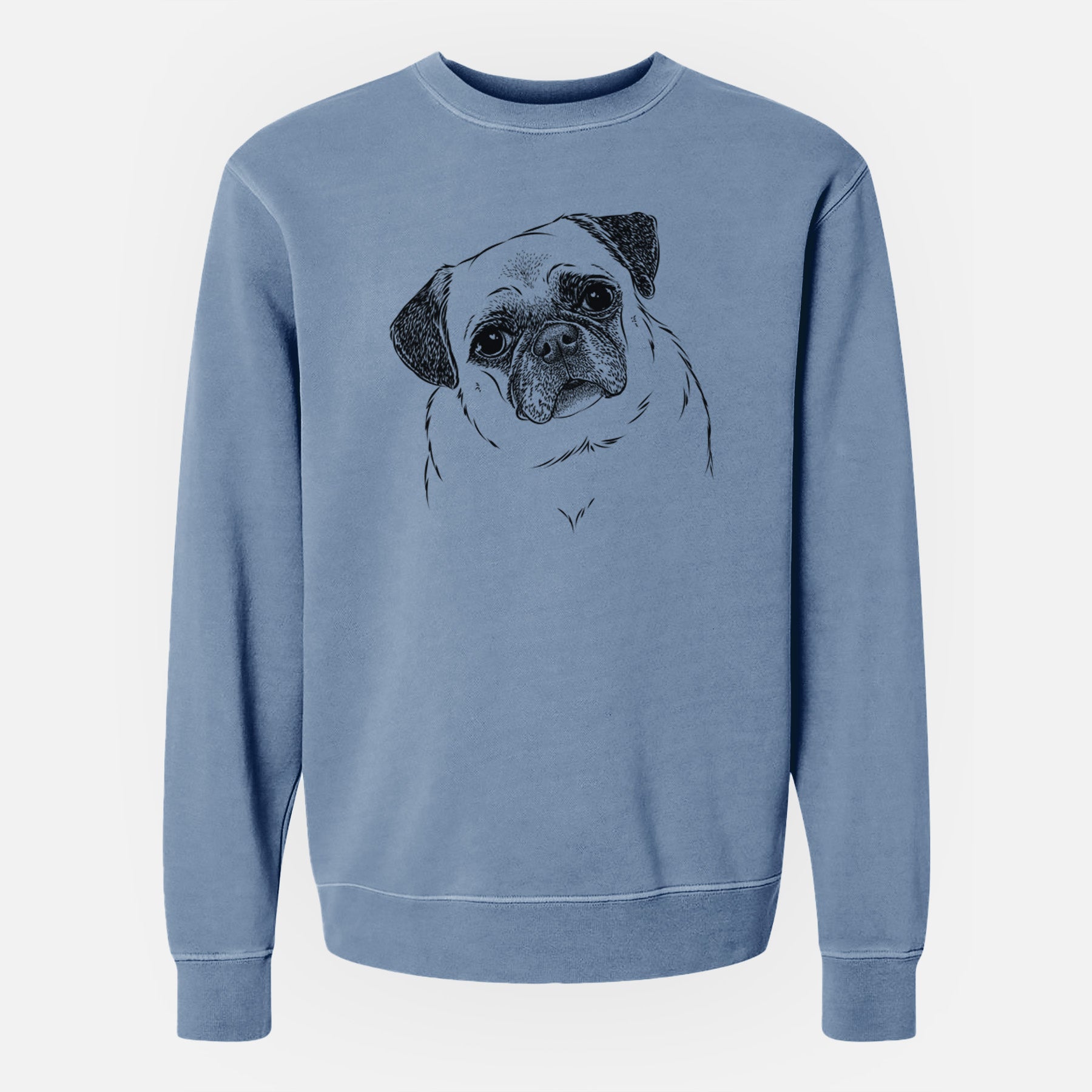 Bare Zoey the Pug - Unisex Pigment Dyed Crew Sweatshirt