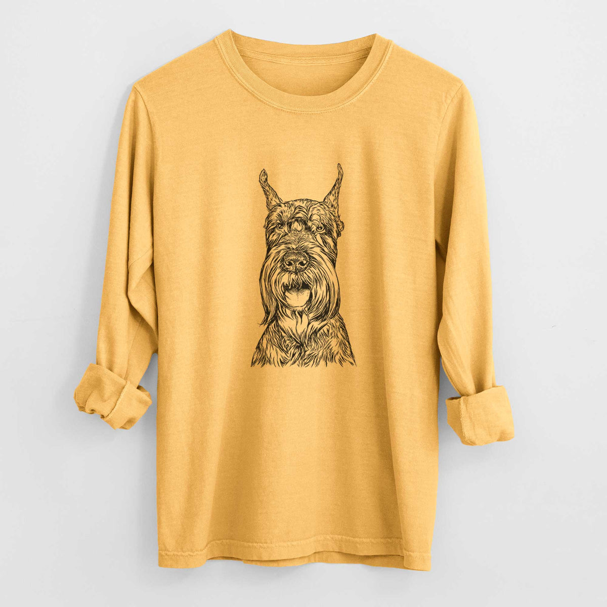 Bare Zuri the Giant Schnauzer - Heavyweight 100% Cotton Long Sleeve