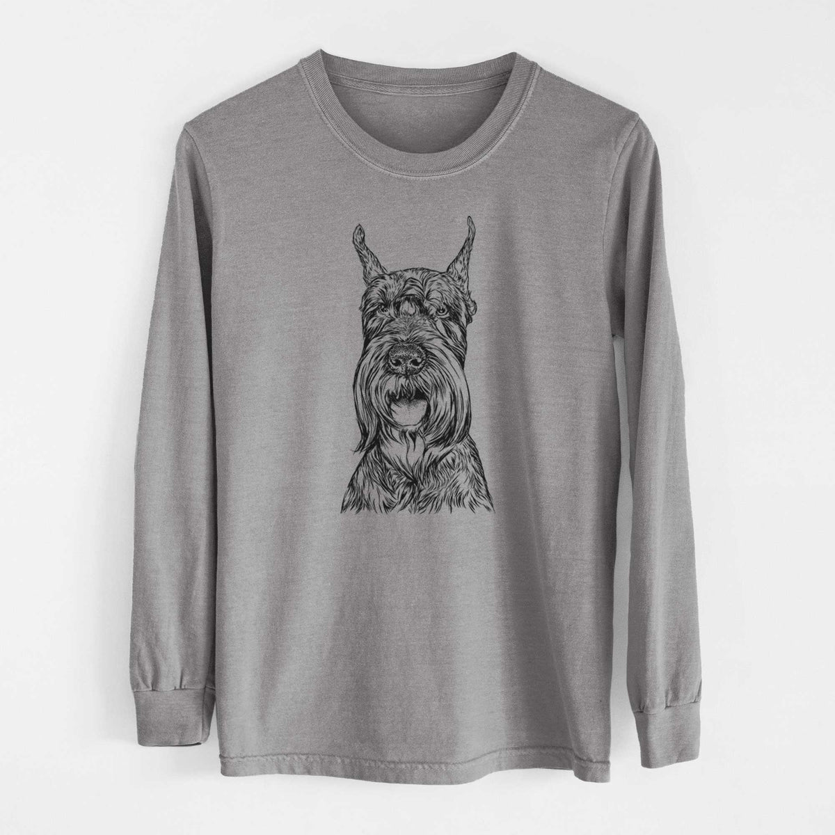 Bare Zuri the Giant Schnauzer - Heavyweight 100% Cotton Long Sleeve