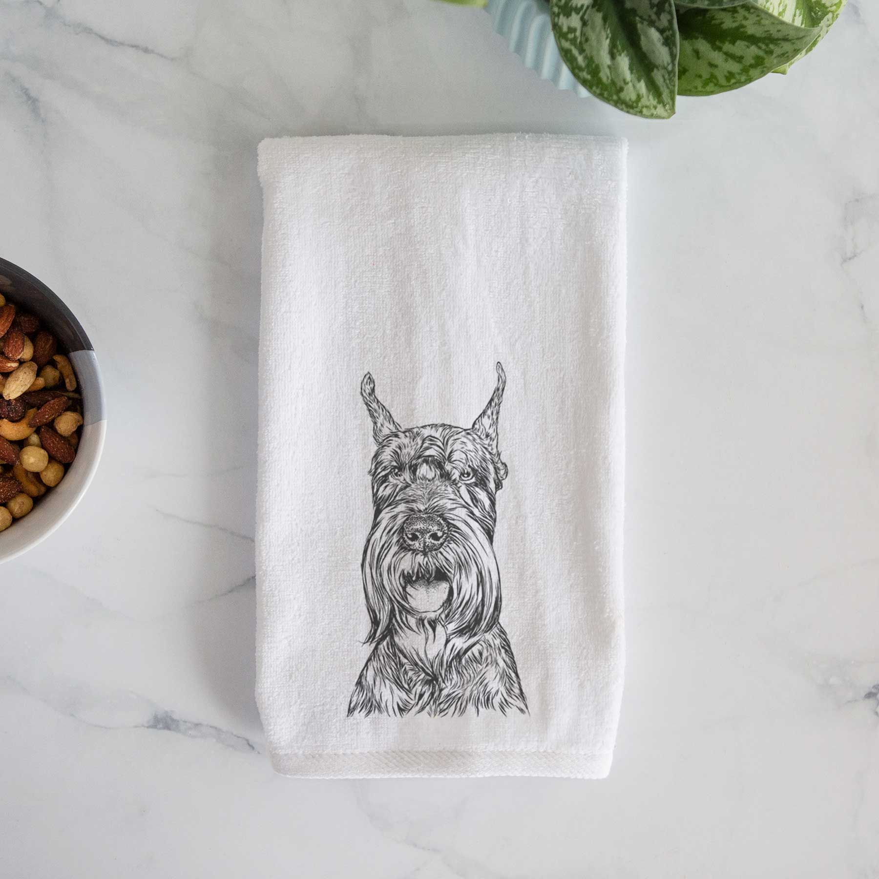 Zuri the Giant Schnauzer Decorative Hand Towel