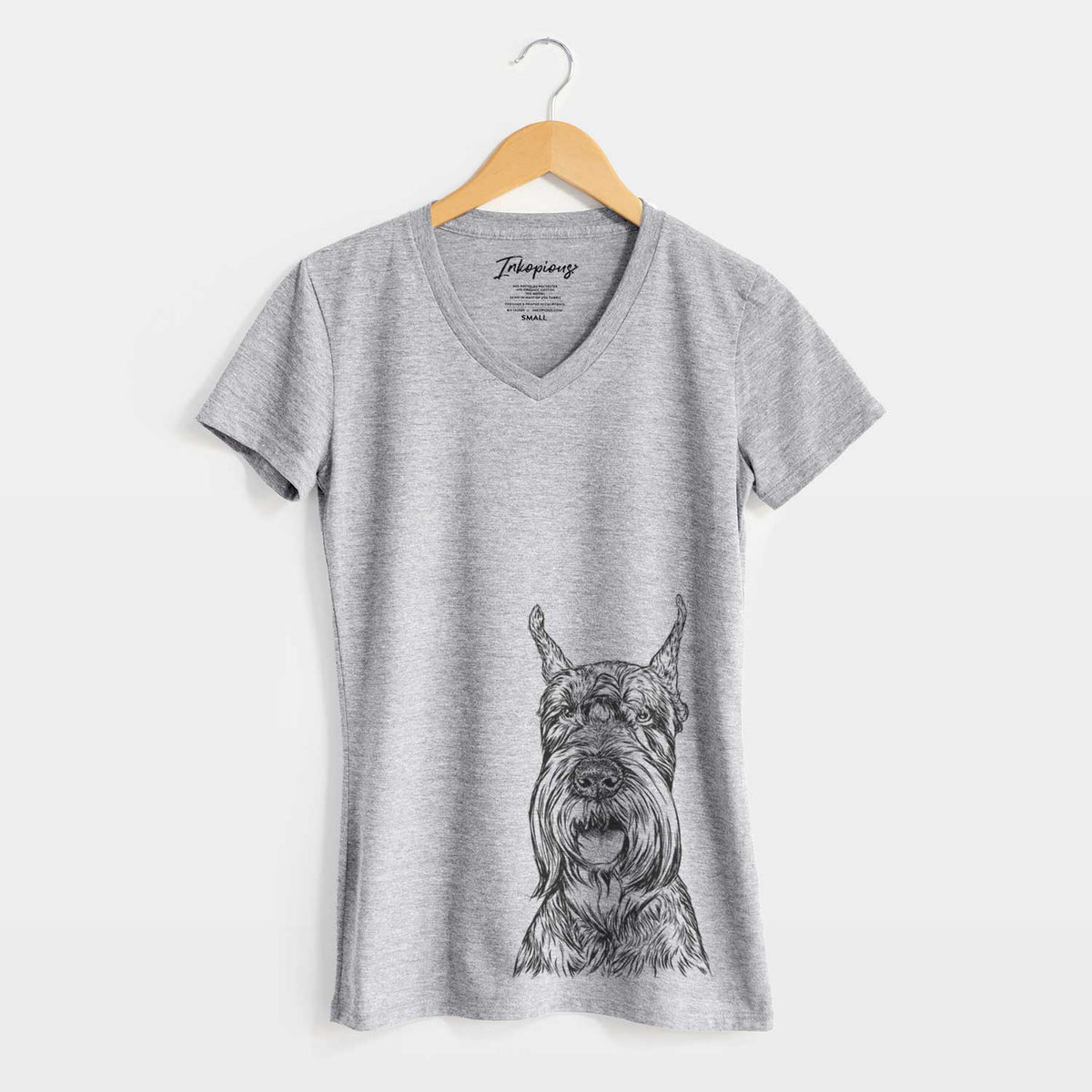 Bare Zuri the Giant Schnauzer - Women's V-neck Shirt